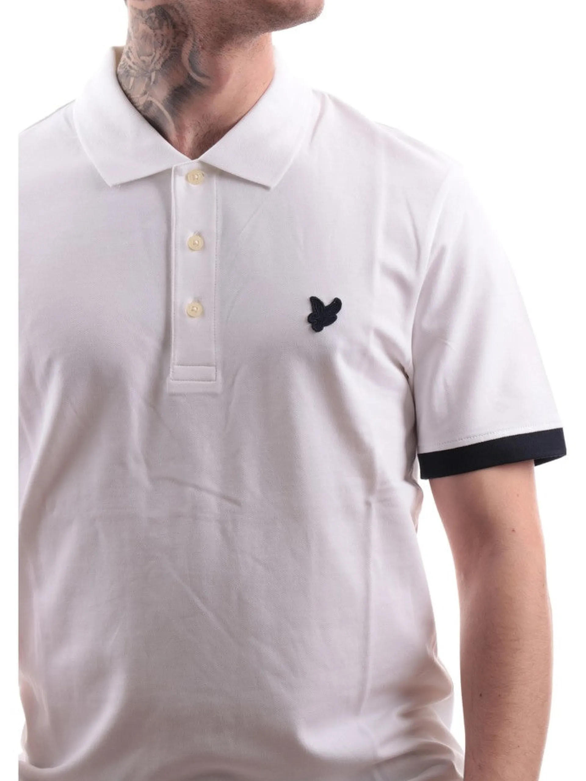 LYLE & SCOTT Polo*Polo Lyle Scott bianca da uomo Contrast Cuff SP2091V