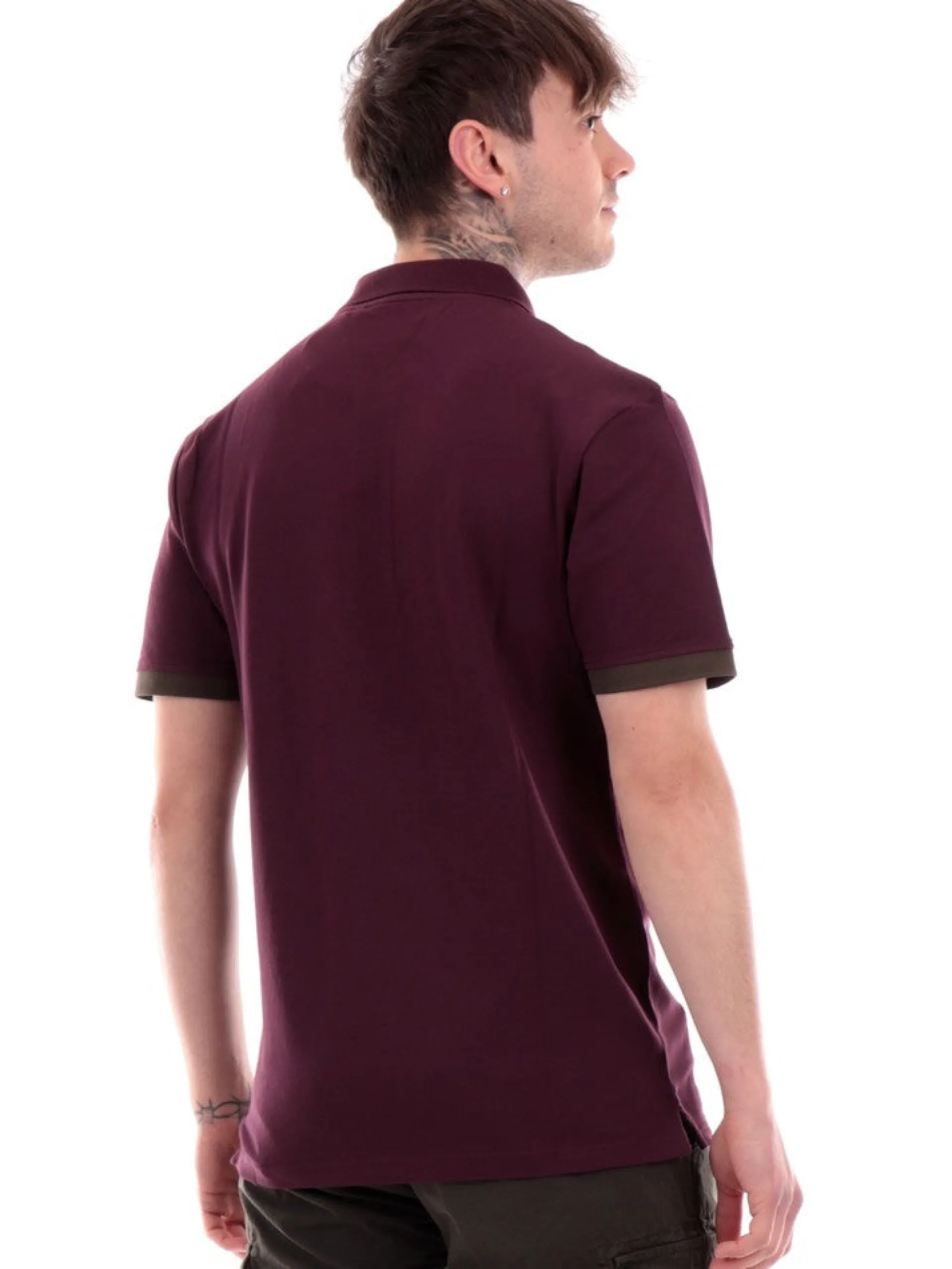 LYLE & SCOTT Polo*Polo Lyle Scott bordeaux da uomo Contrast Cuff SP2091V