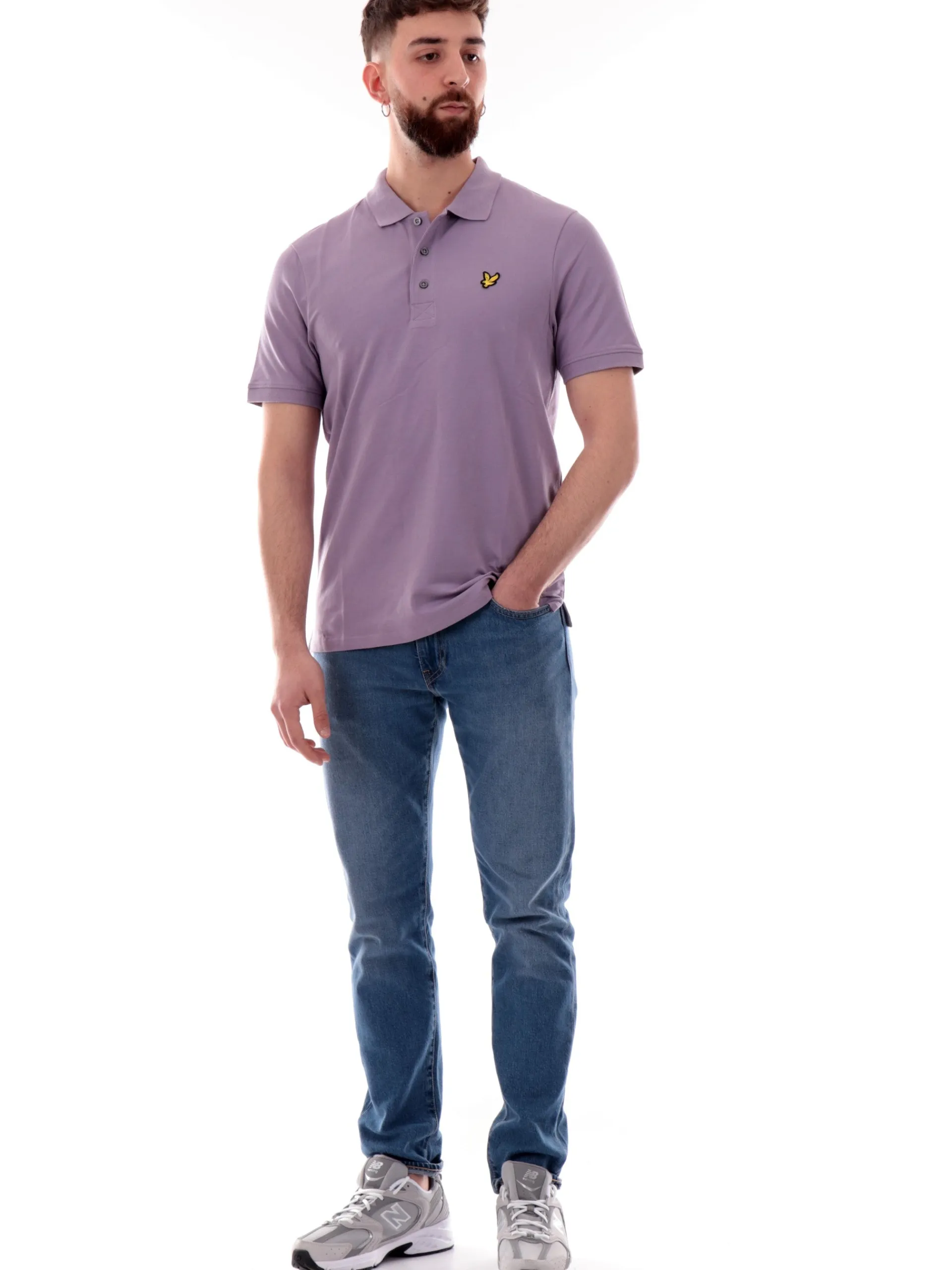 LYLE & SCOTT Polo*Polo Lyle Scott lilla da uomo Plain maniche corte SP400VOG