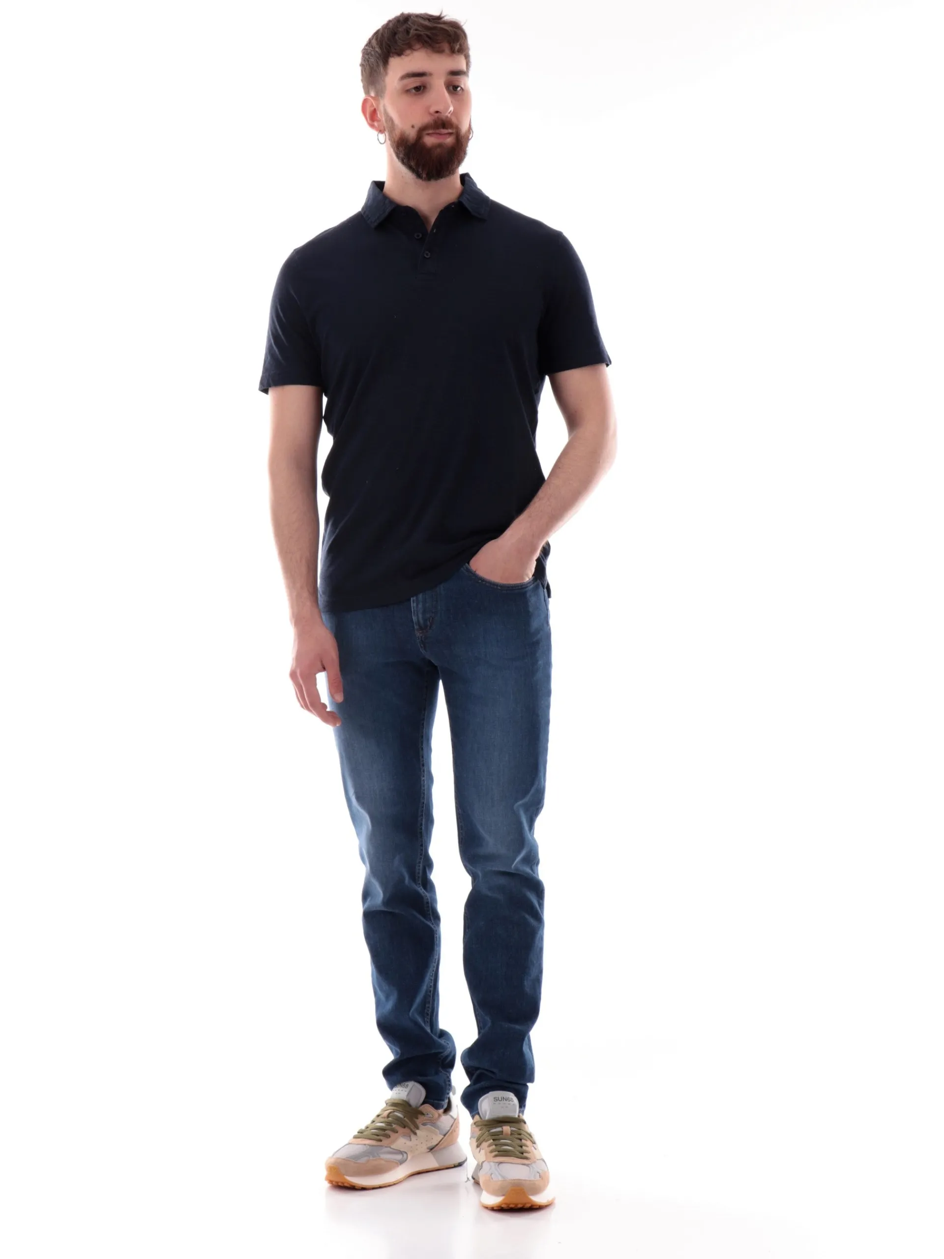 MARKUP Polo*Polo blu da uomo in jersey fiammato MK11012