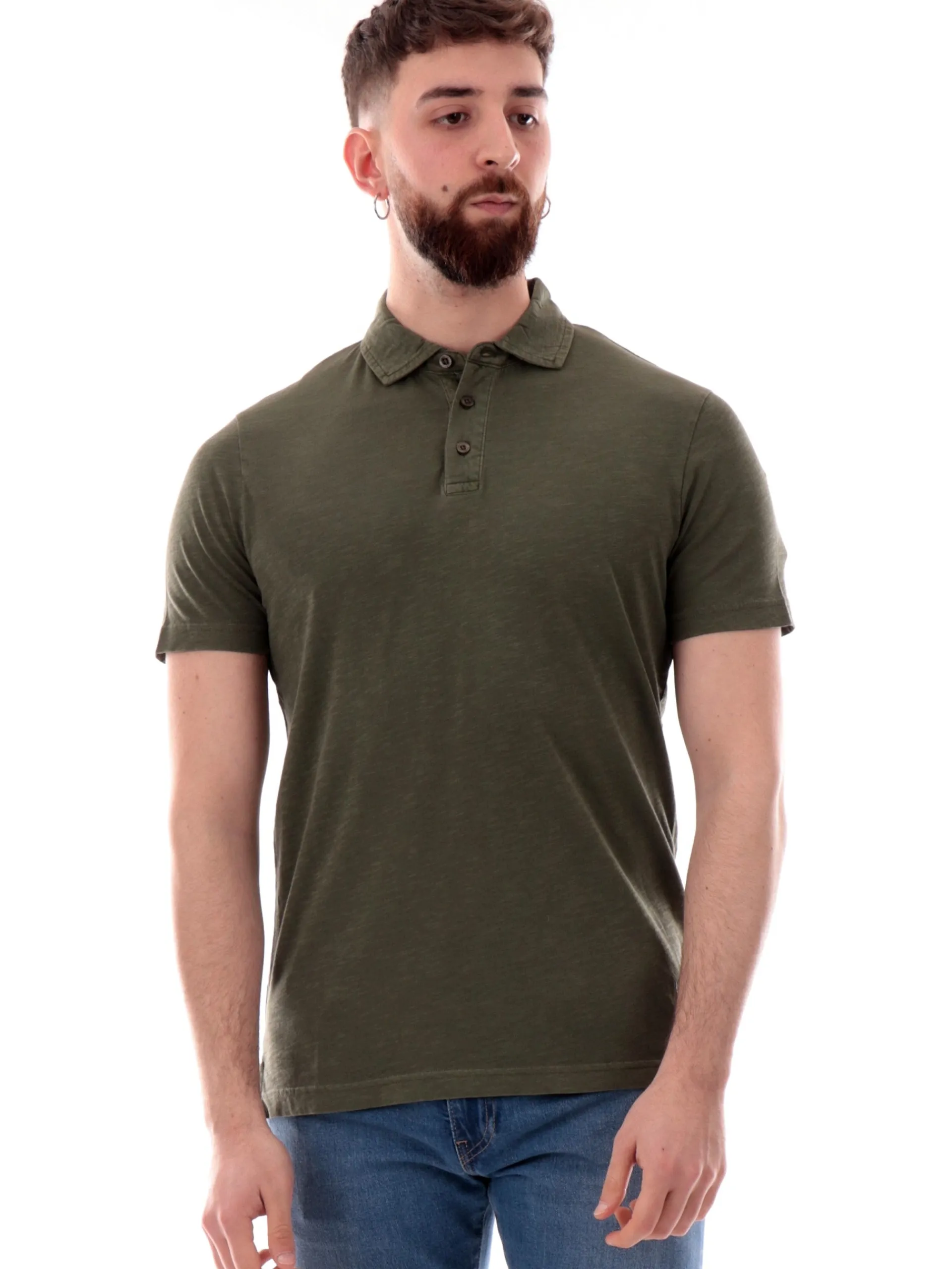 MARKUP Polo*Polo verde militare da uomo in jersey MK11012
