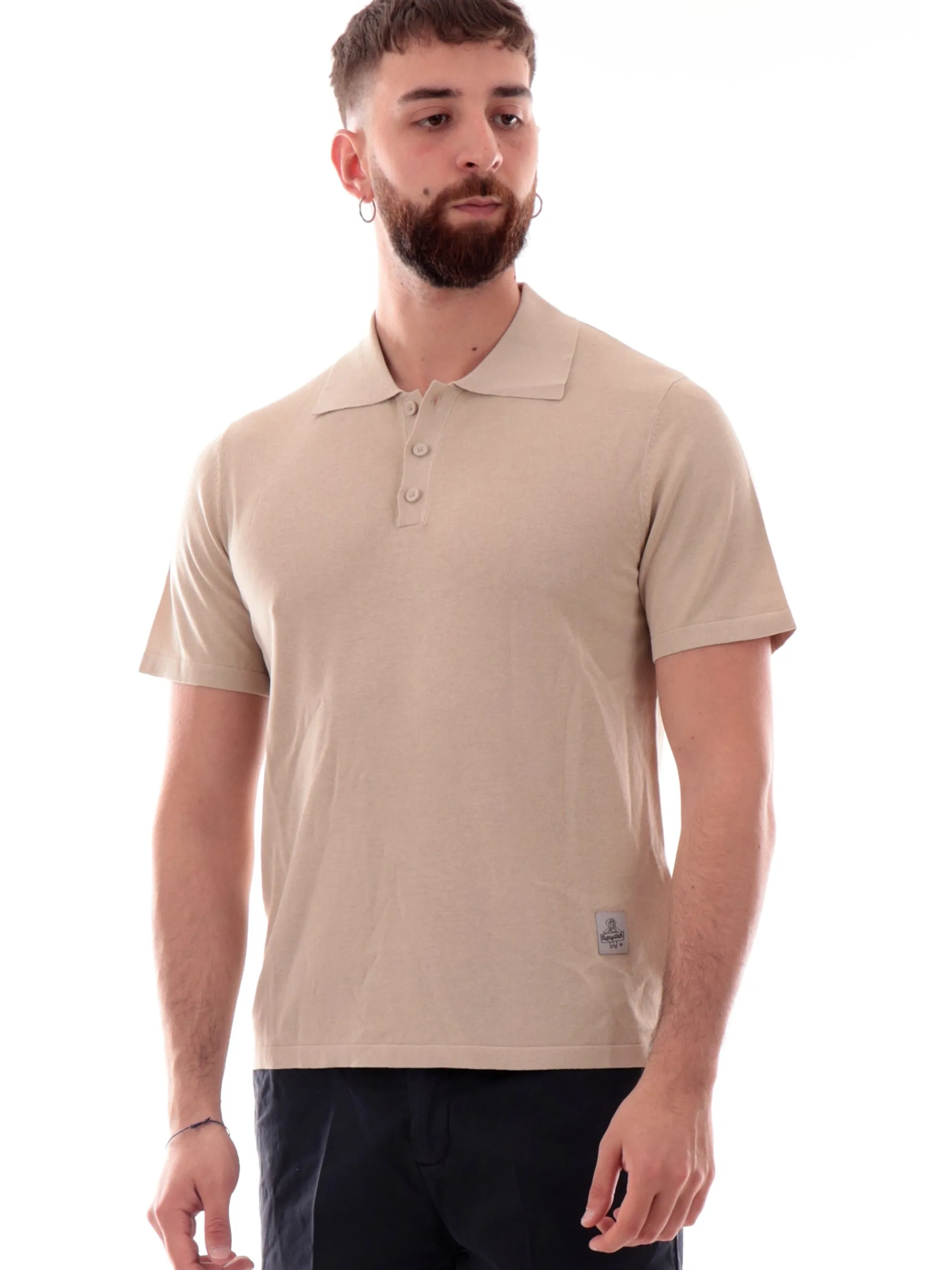 REFRIGIWEAR Polo*Polo in filo verde militare da uomo slim fit Knitted M35300A00081