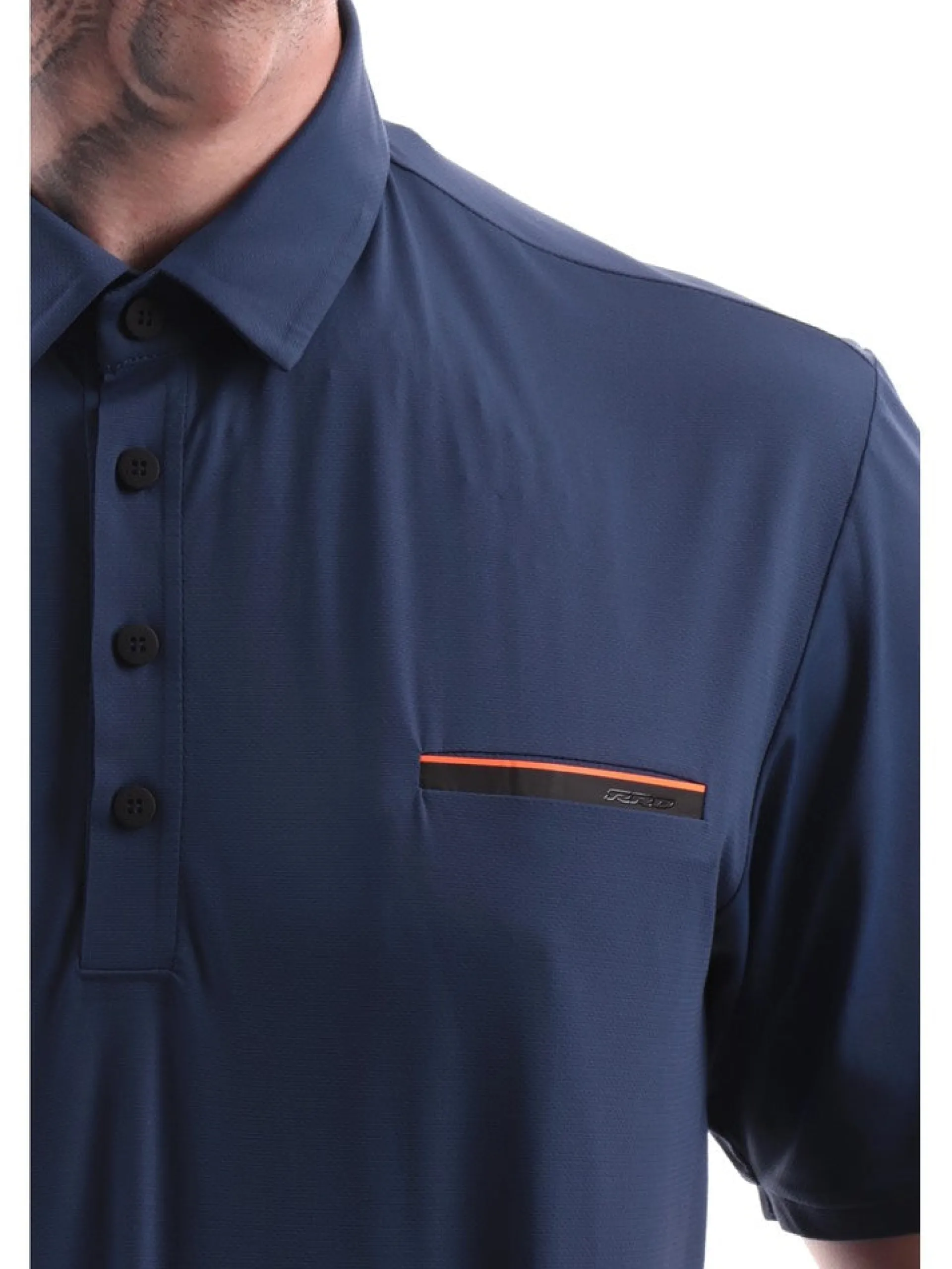 RRD Polo*Polo blu da uomo con taschino Oxford 24214