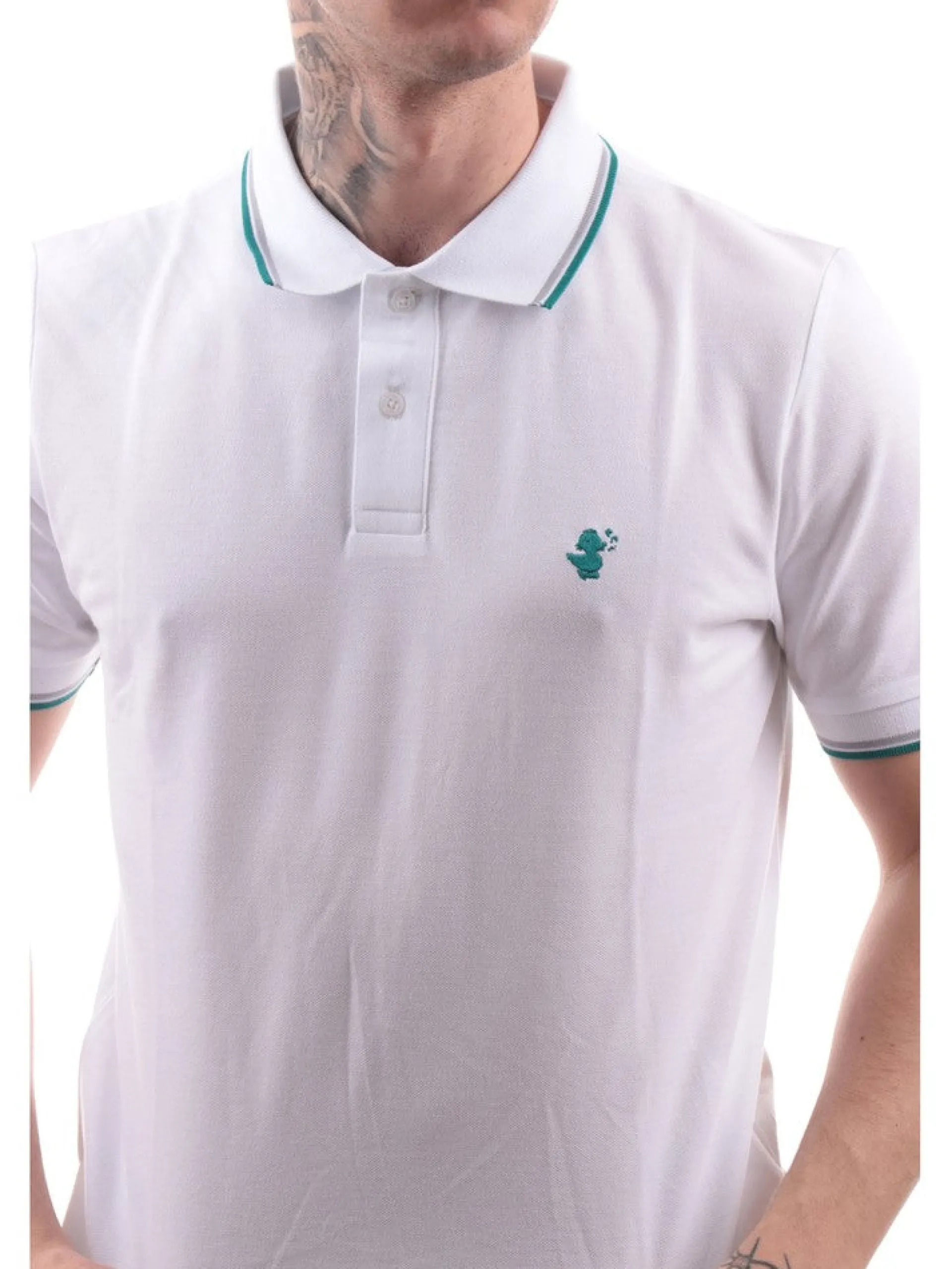 SAVE THE DUCK Polo*Polo bianca da uomo Richard DR0136MBATE18