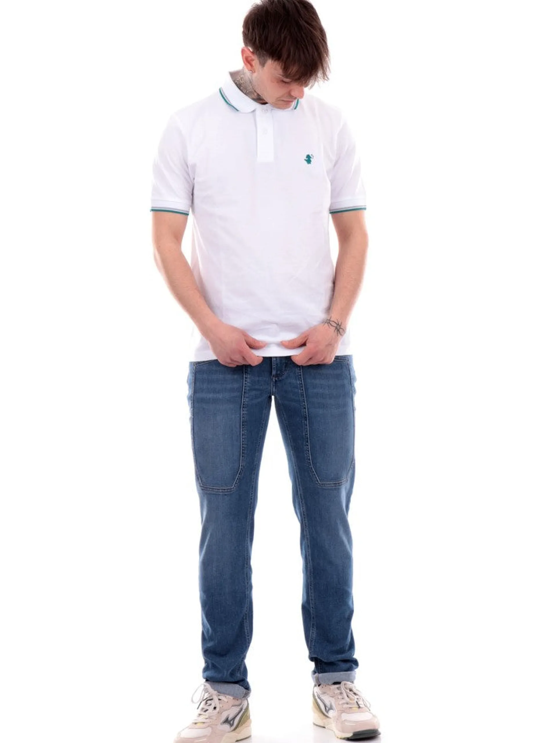 SAVE THE DUCK Polo*Polo bianca da uomo Richard DR0136MBATE18