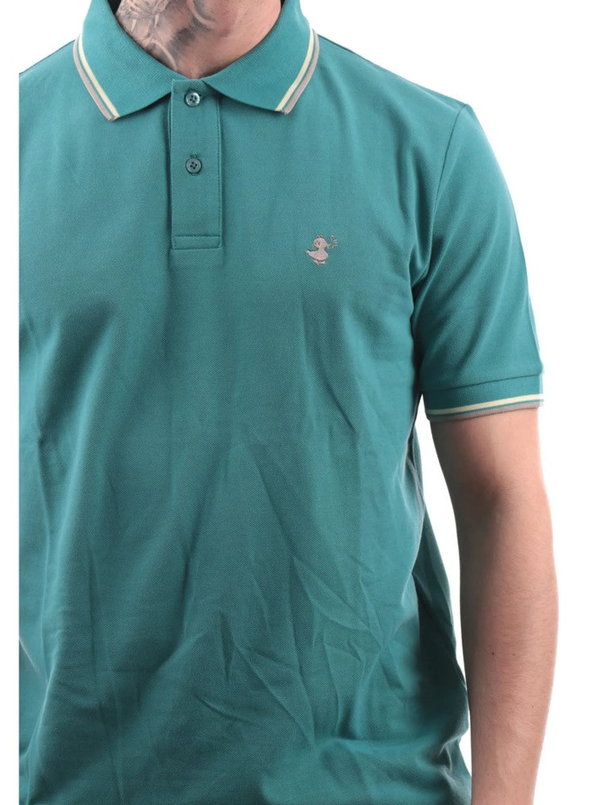 SAVE THE DUCK Polo*Polo verde acqua da uomo Richard DR0136MBATE18