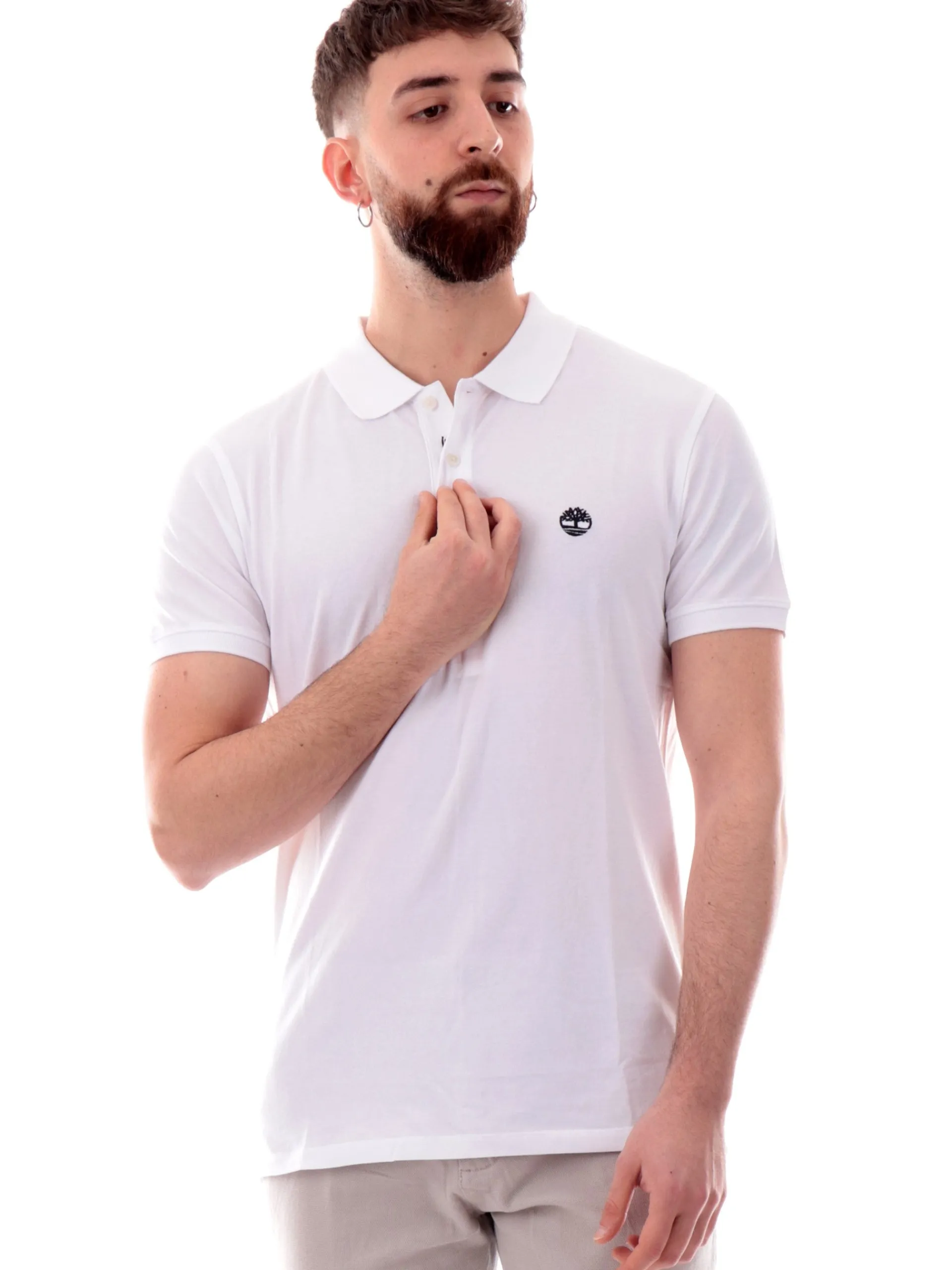 TIMBERLAND Polo*Polo bianca Millers River da uomo Slim Fit TB0A6BX4