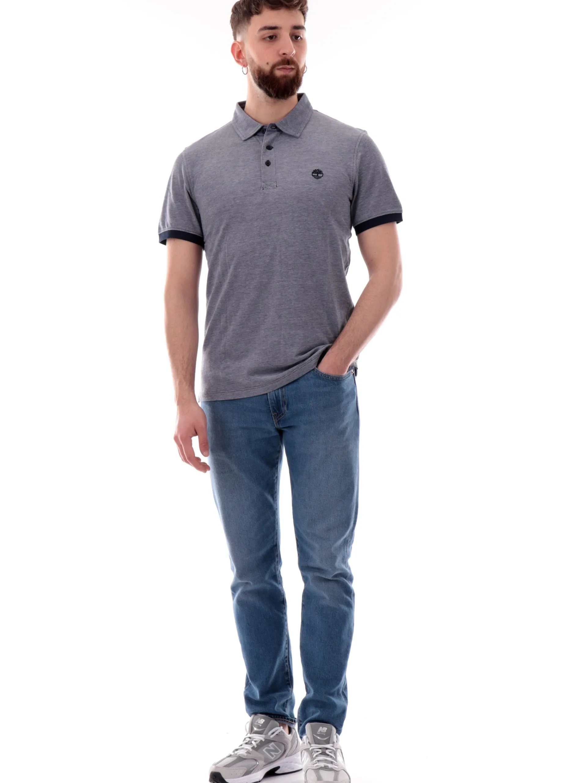 TIMBERLAND Polo*Polo blu jeans Baboosic Brook Oxford da uomo Slim Fit TB0A6BWG