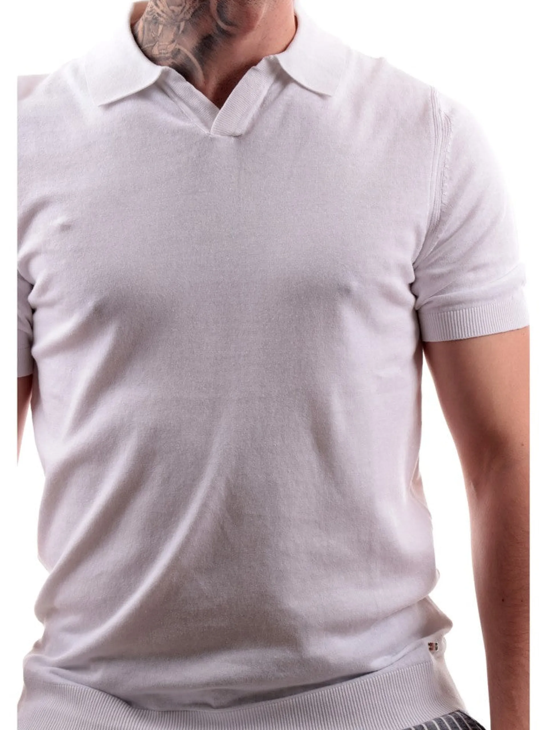 MARKUP Polo*Polo Uomo in filo lino e cotone bianca MK690016