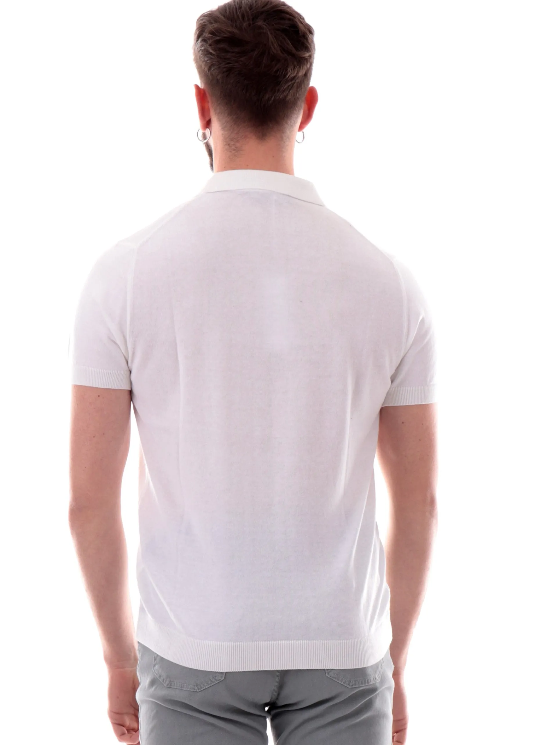 VELK Polo*Polo bianca scollo a V da uomo Derby RS635Y