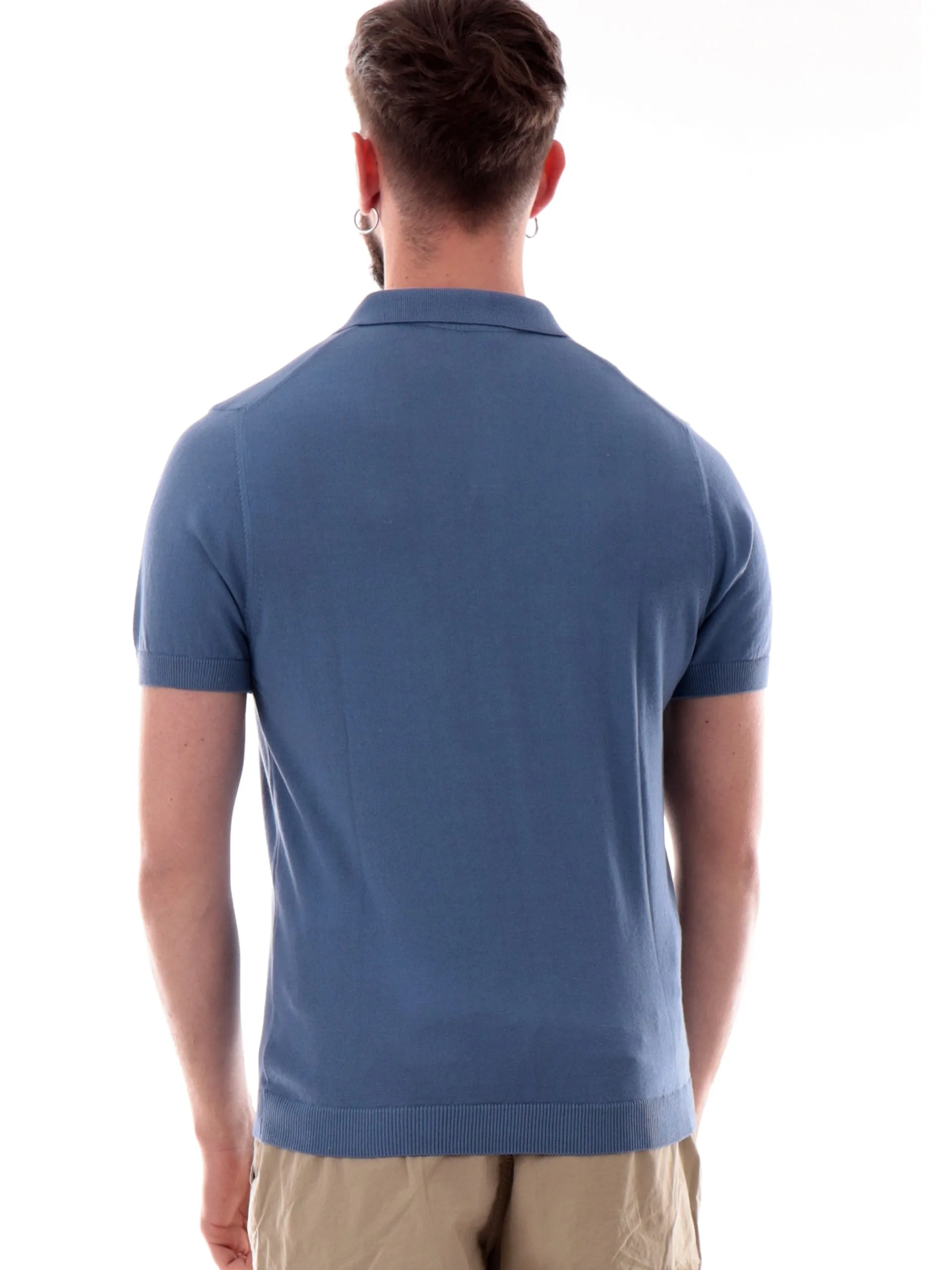 VELK Polo*Polo blu scollo a V da uomo Derby RS635Y