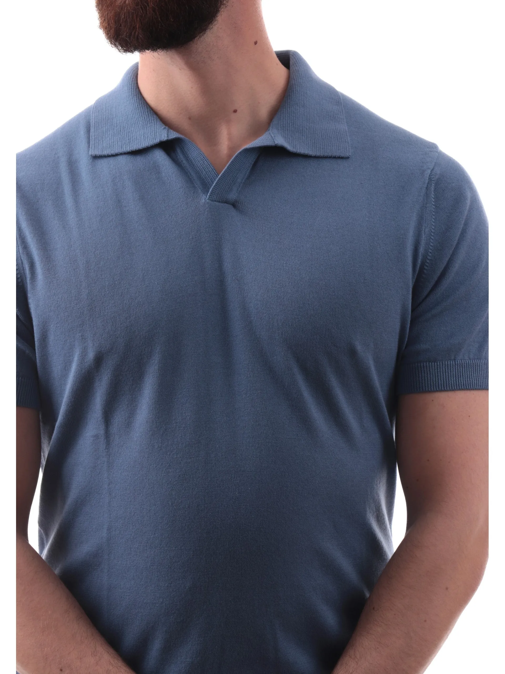 VELK Polo*Polo blu scollo a V da uomo Derby RS635Y