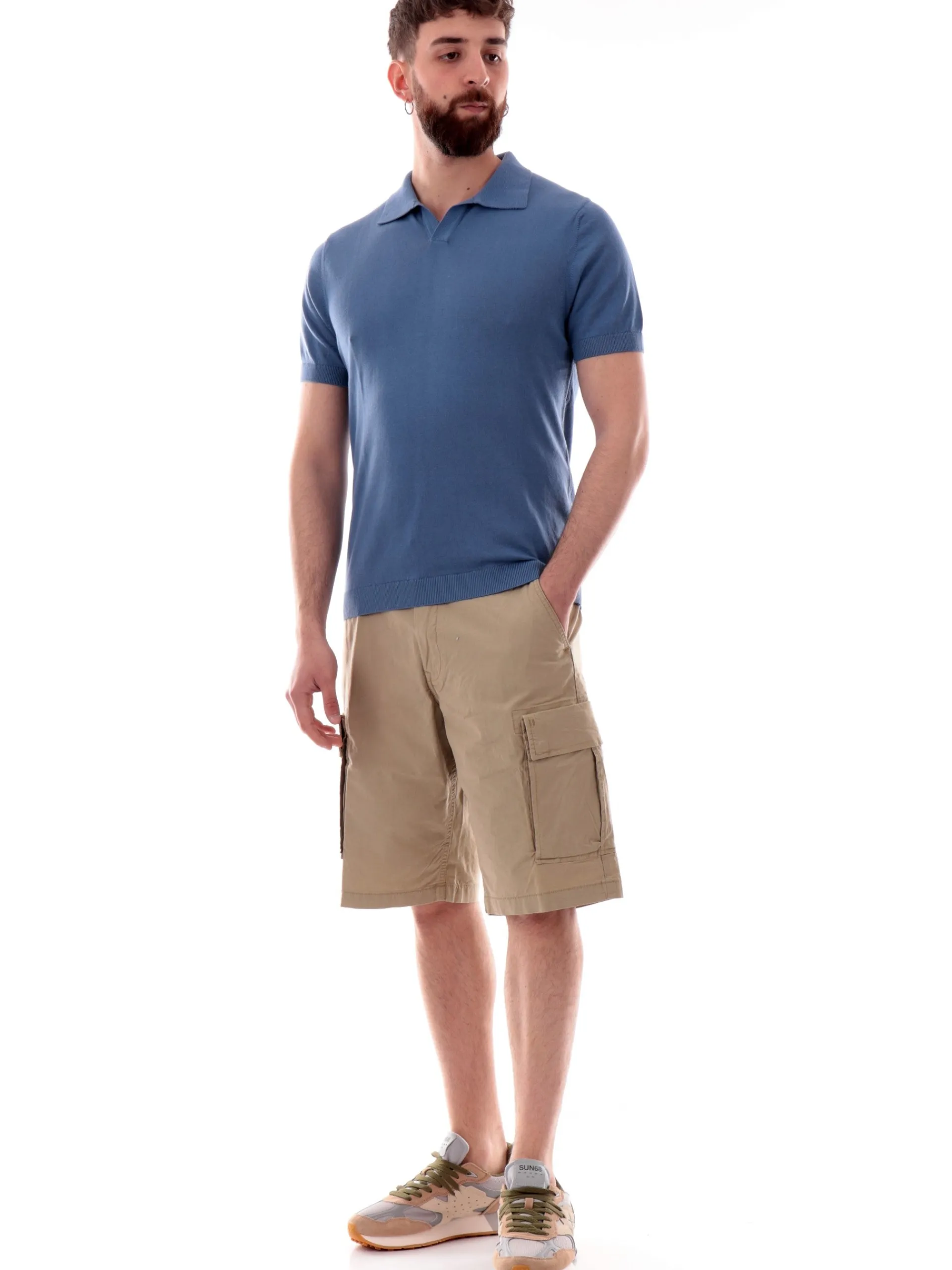 VELK Polo*Polo blu scollo a V da uomo Derby RS635Y