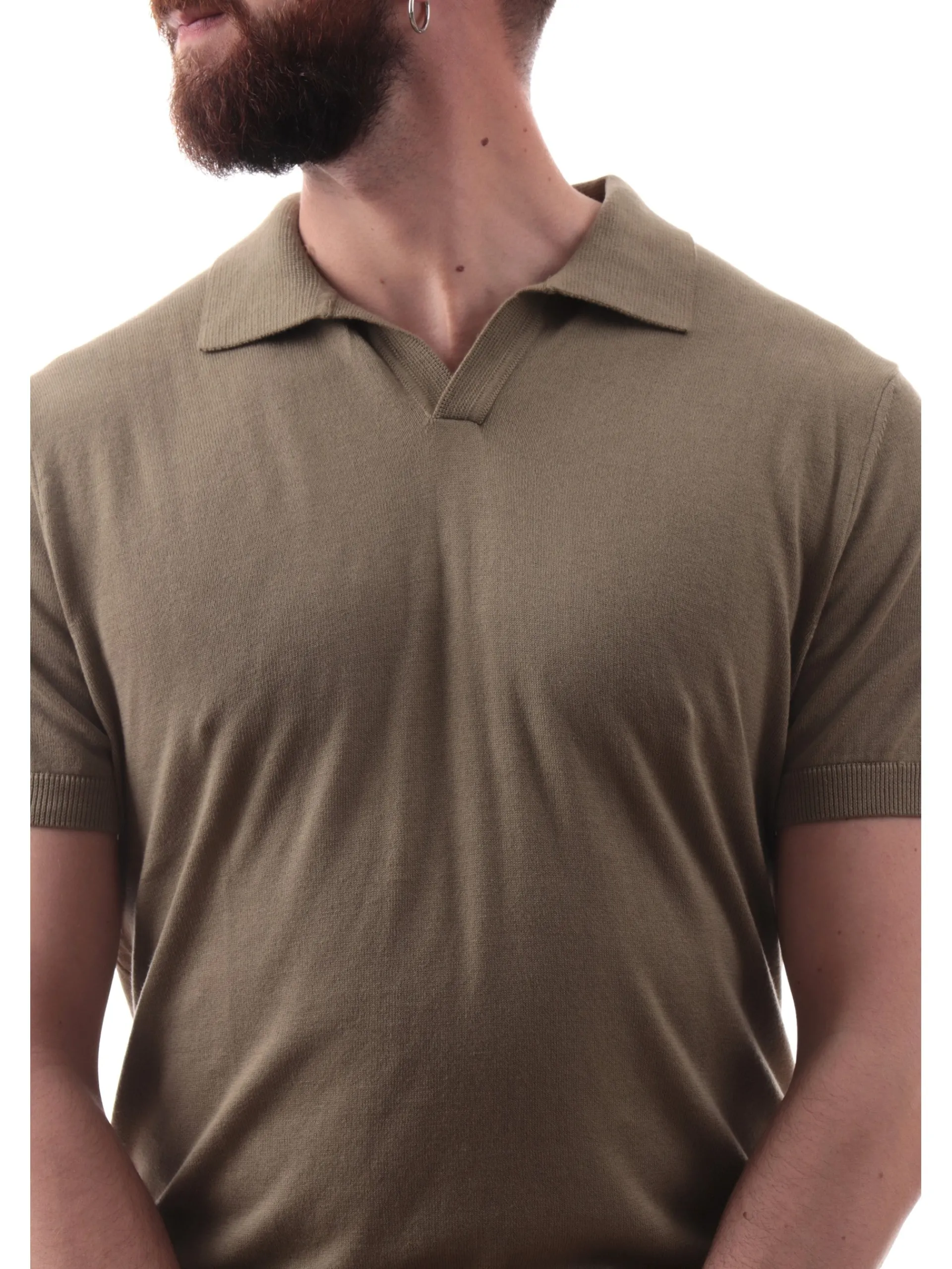 VELK Polo*Polo verde scollo a V da uomo Derby RS635Y
