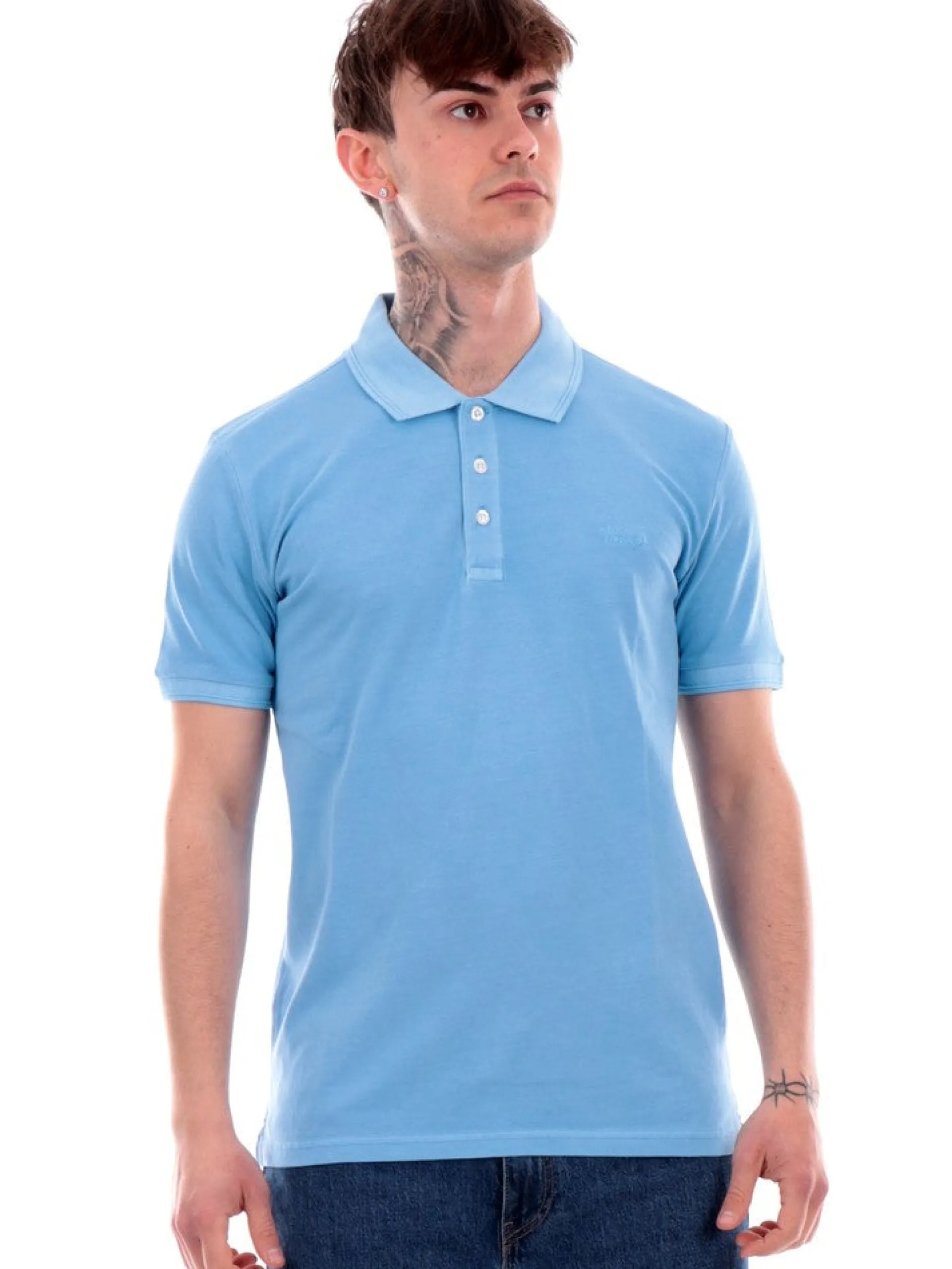 WOOLRICH Polo*Polo celeste da uomo Mackinack 0065MRUT1483