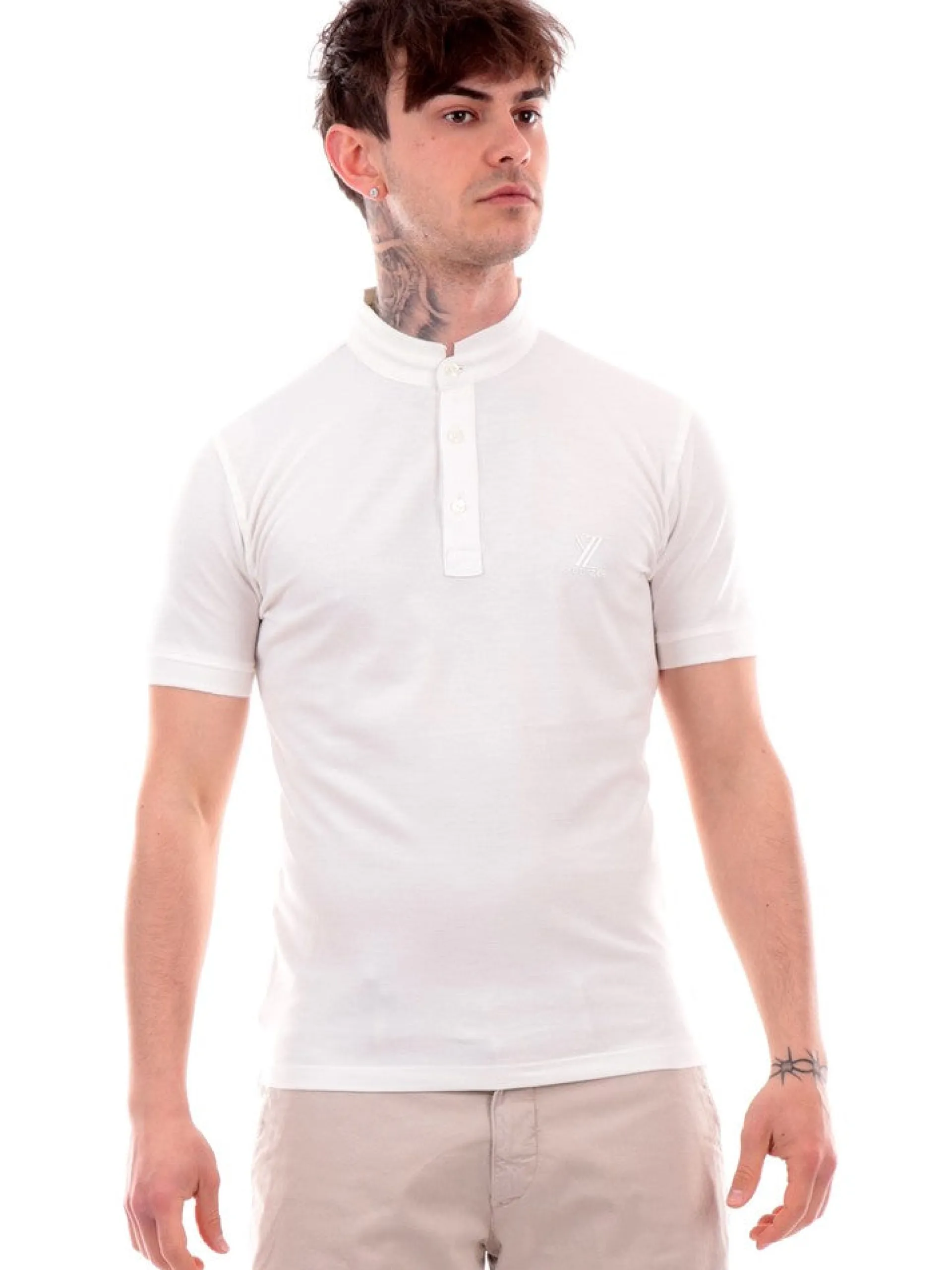 YES ZEE Polo*Polo bianca da uomo coreana T774TS000
