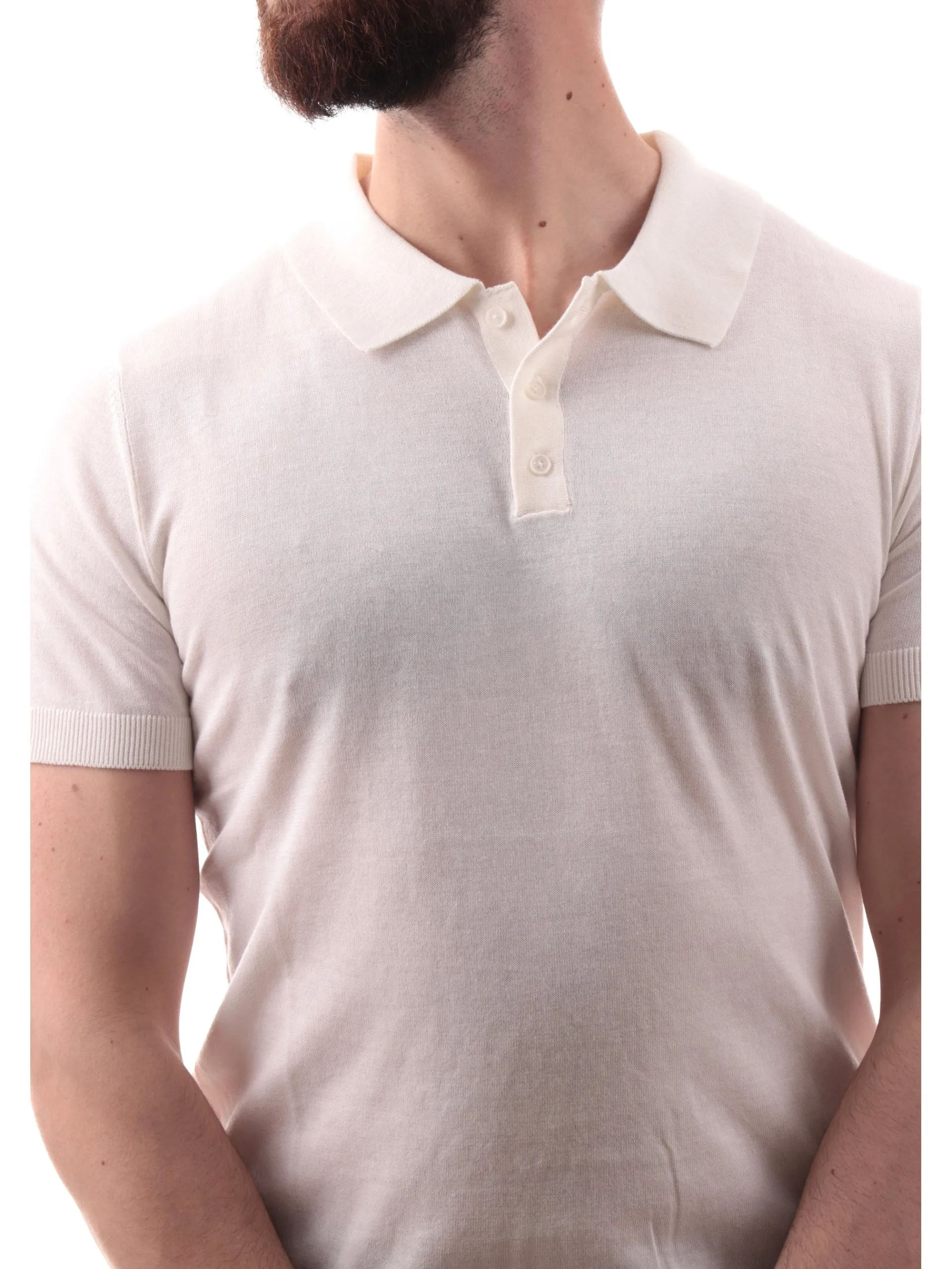 YES ZEE Polo*Polo maniche corte bianca da uomo logo ricamato M718DH00