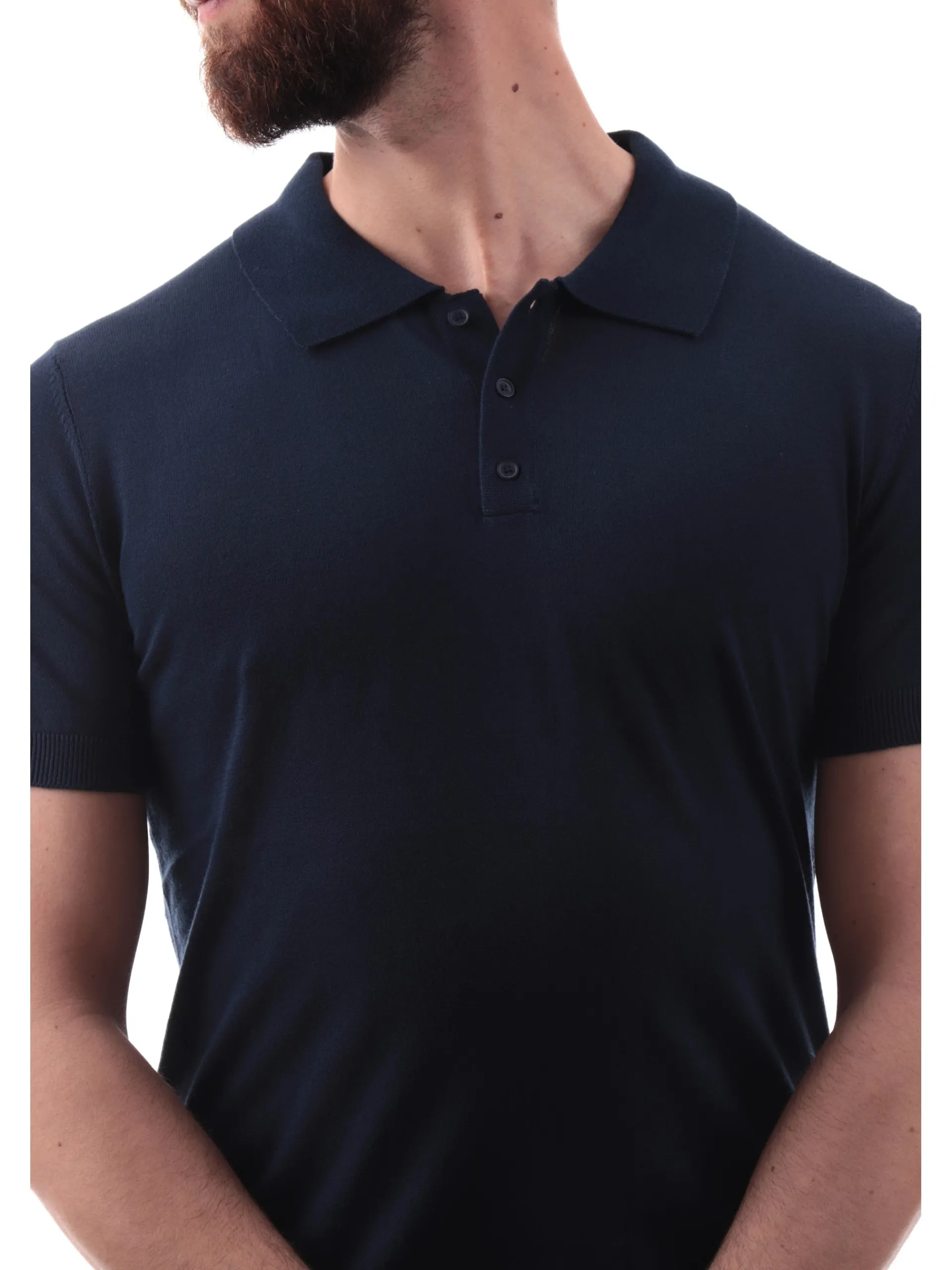 YES ZEE Polo*Polo maniche corte blu da uomo logo ricamato M718DH00