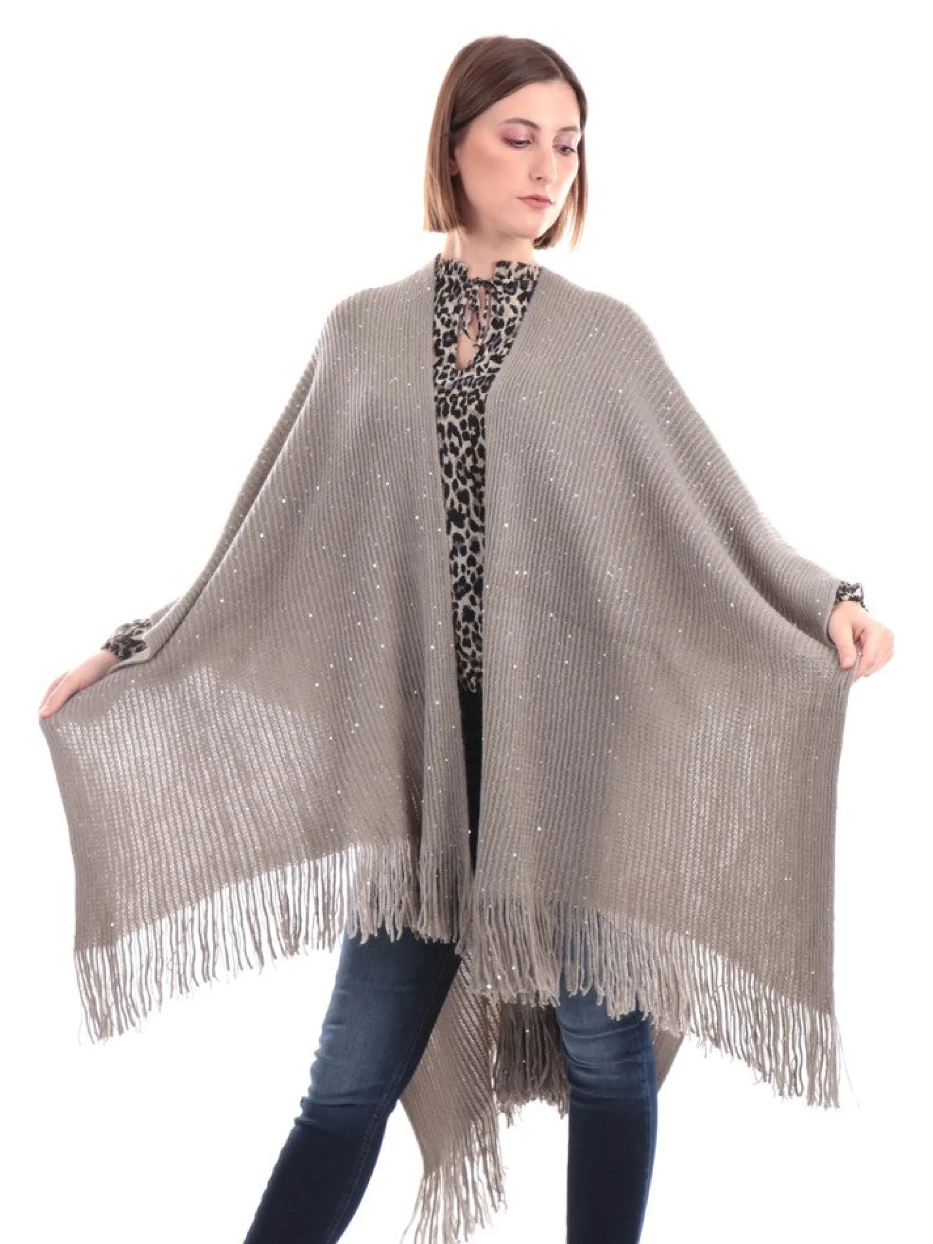 MOLLYBRACKEN Maglie*Poncho Molly Bracken verde da donna B251AH