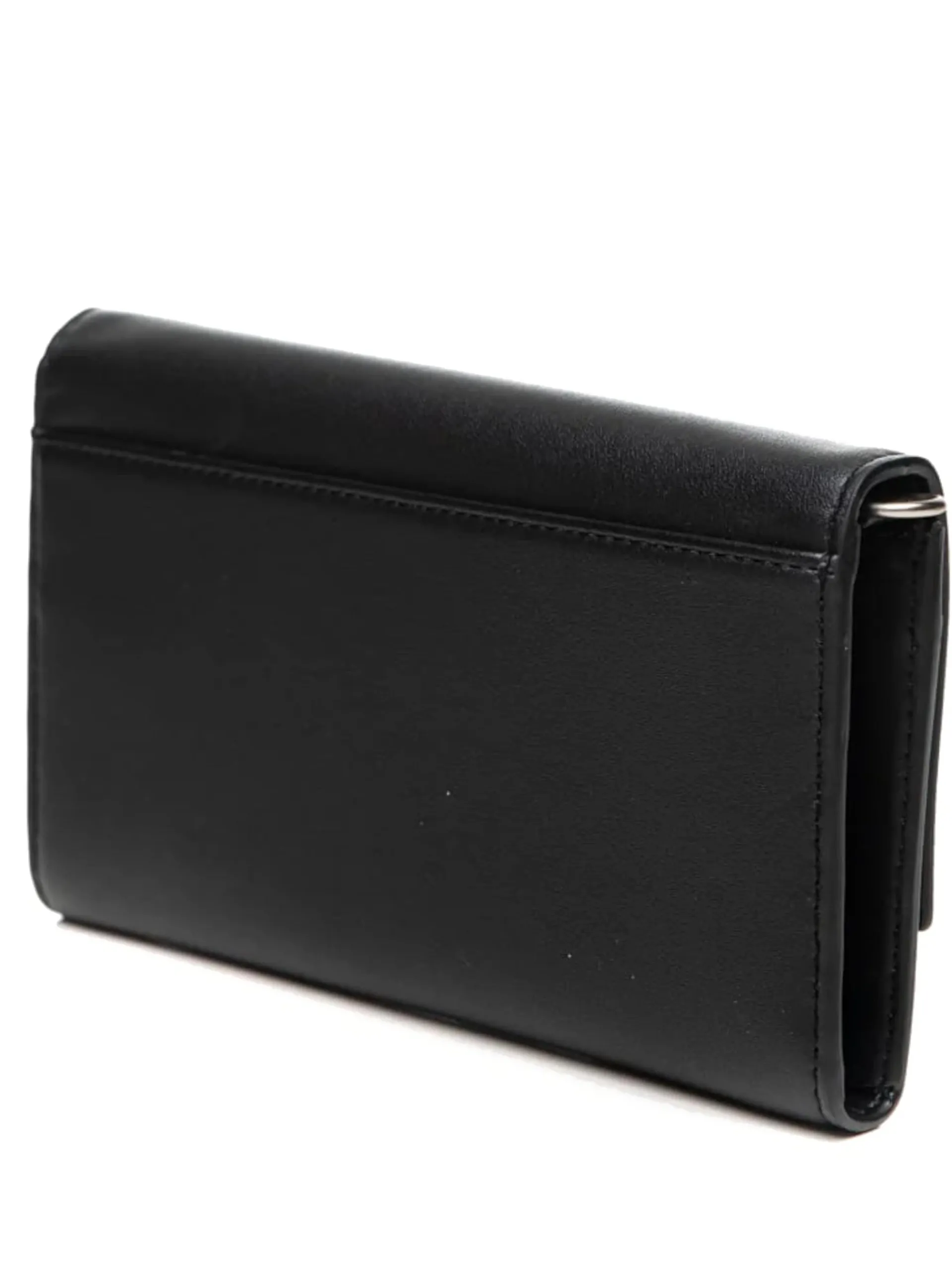 CALVIN KLEIN Borse*Portafoglio nero Sculpted Long Fold Strap con tracolla LV04K1006G