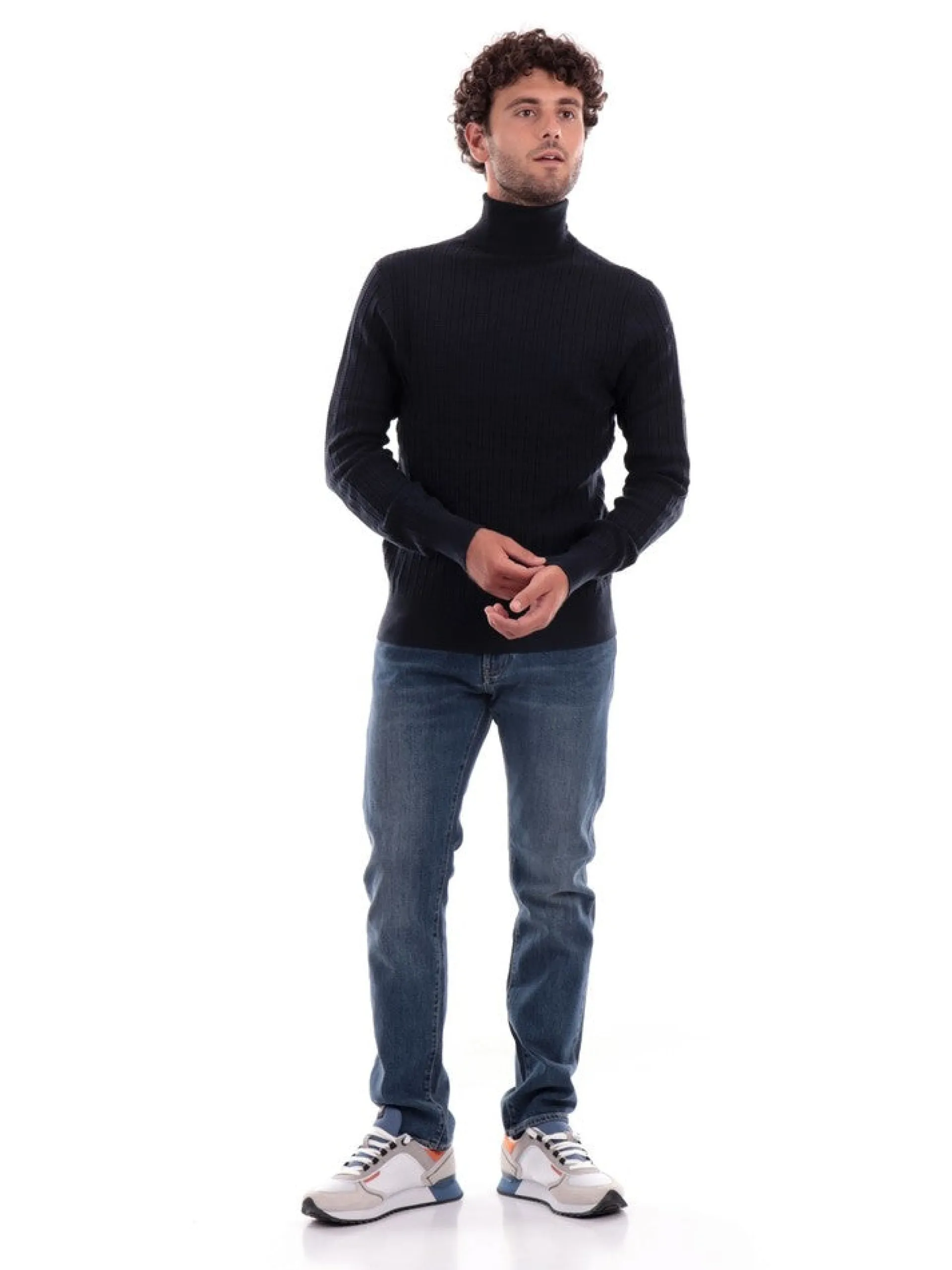 ARMANI EXCHANGE Maglie*Pullover blu da uomo a collo alto 6RZM2JZM3FZ