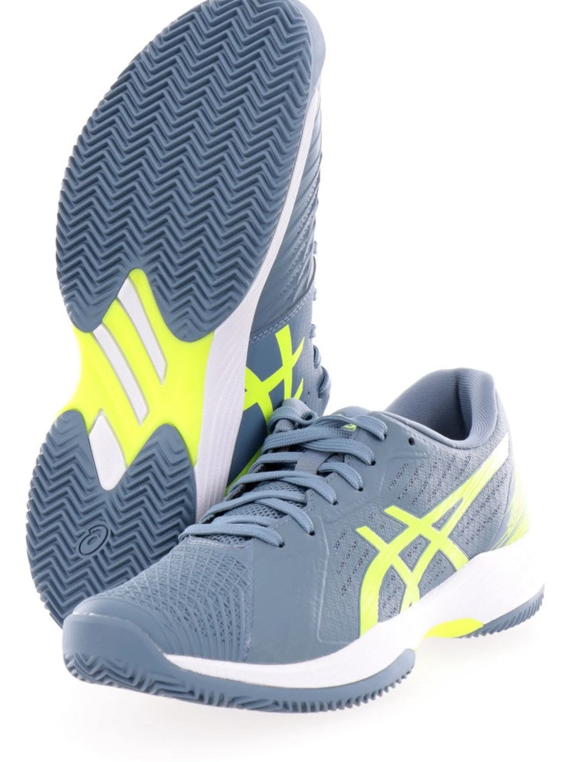 ASICS Scarpe*Scarpe da tennis grigie e verdi da uomo Solution Swift FF Clay 1041A299