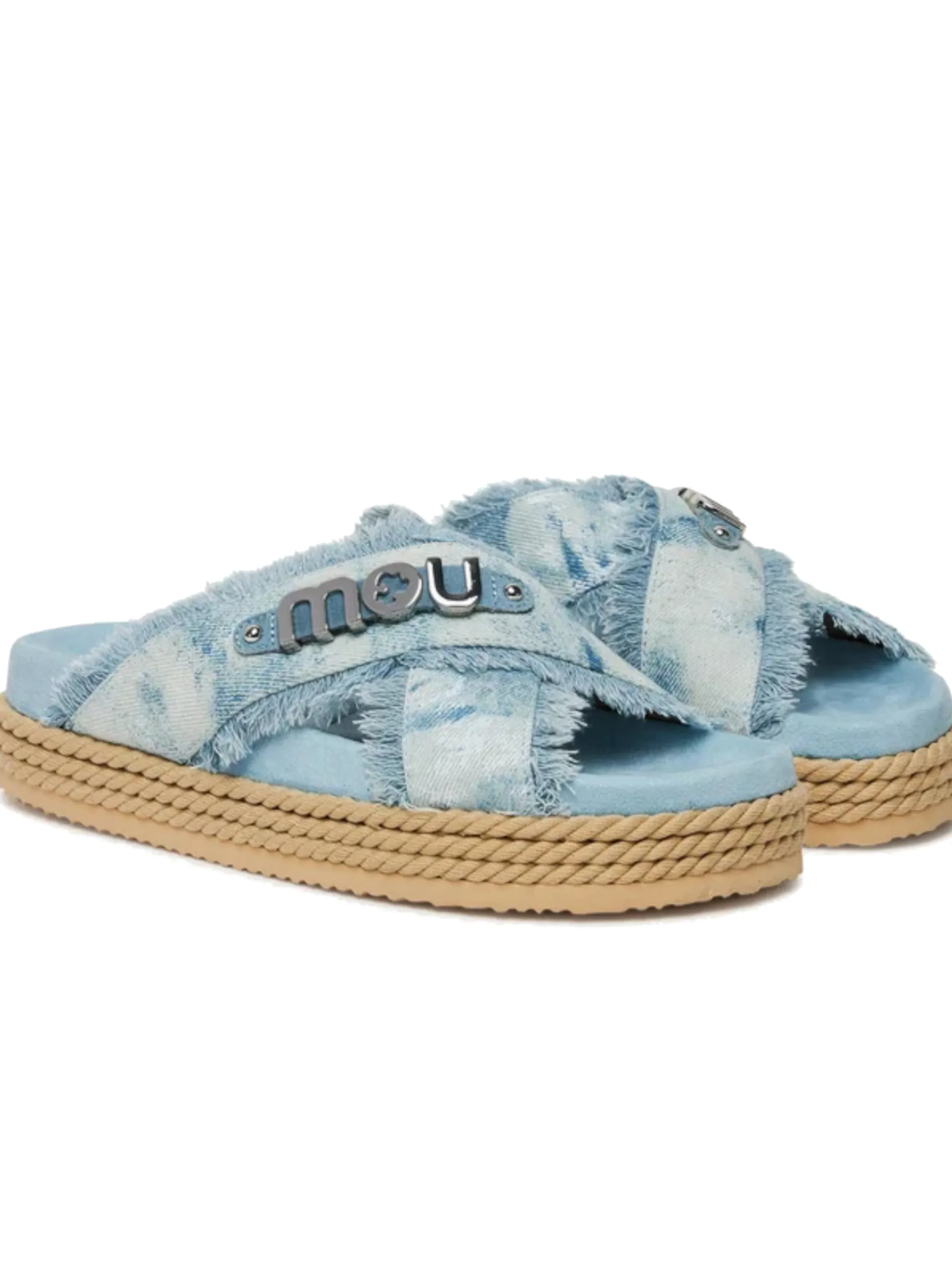 MOU Sandali*Scarpe celesti Criss-Cross Rope Sandal Painted 451010K