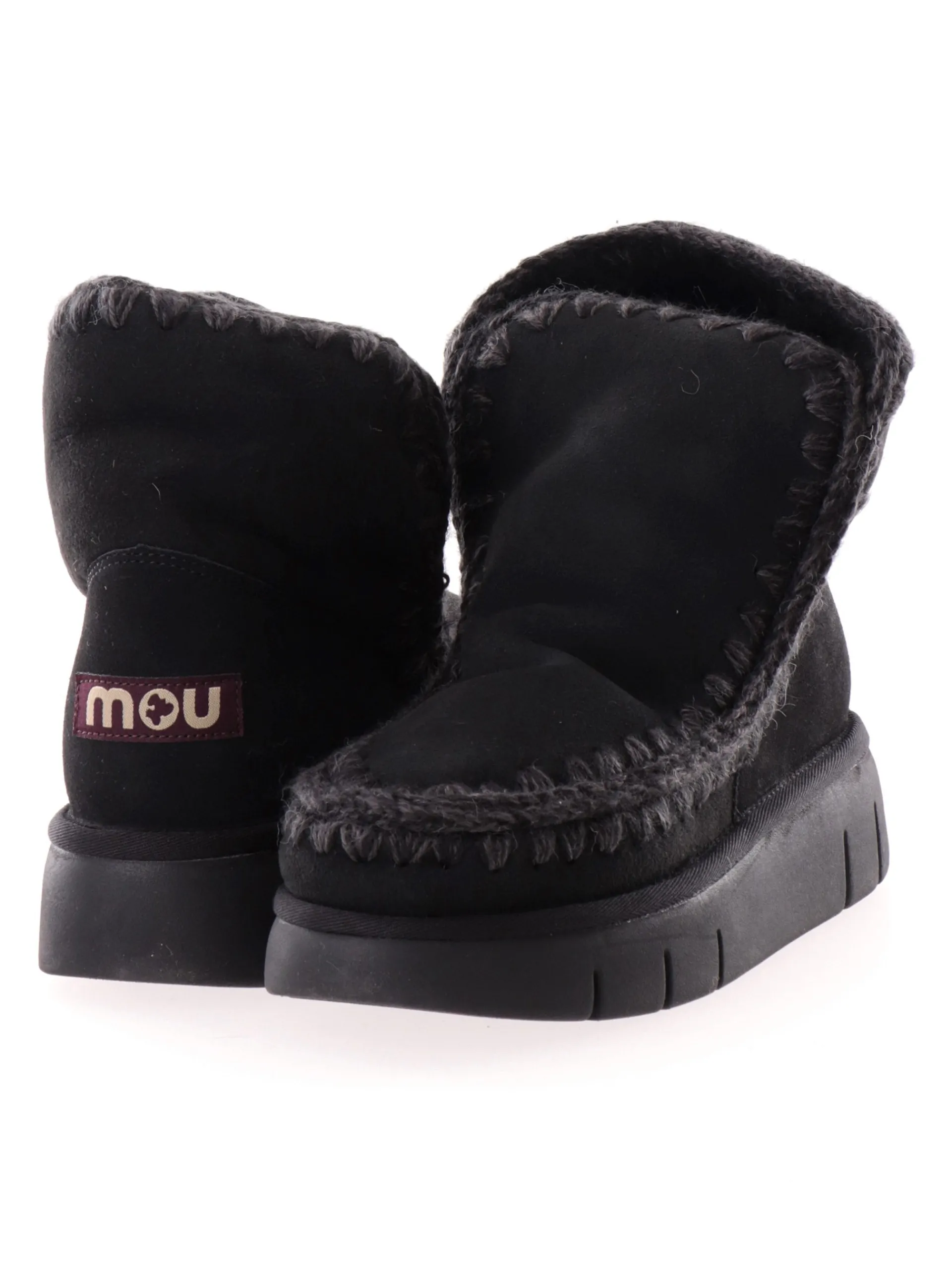 MOU Stivali*Scarpe nere da donna con suola alta Eskimo 18 Bounce 531002A