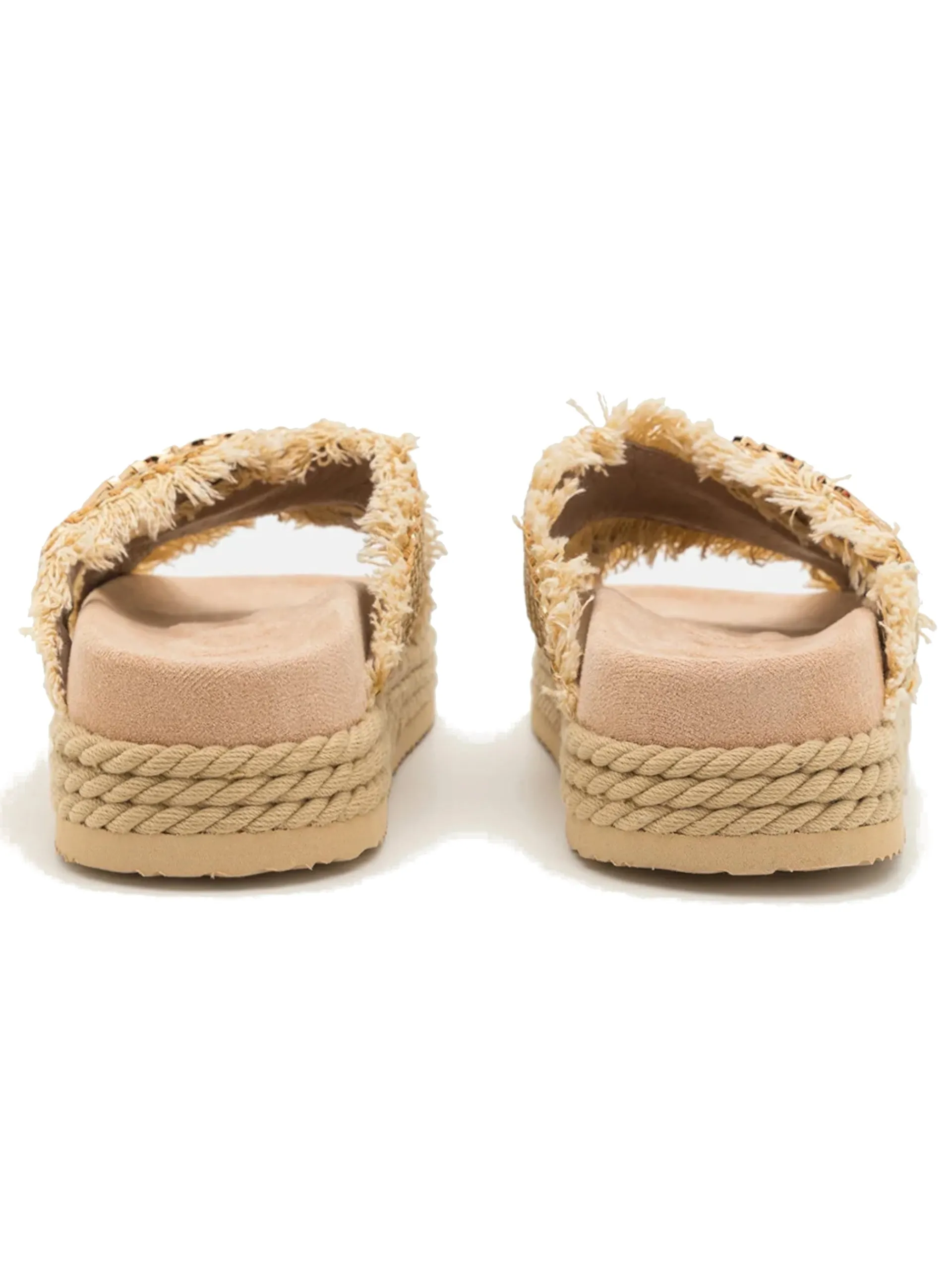 MOU Sandali*Scarpe oro Criss-Corss Rope Sandal Raffia 451009K