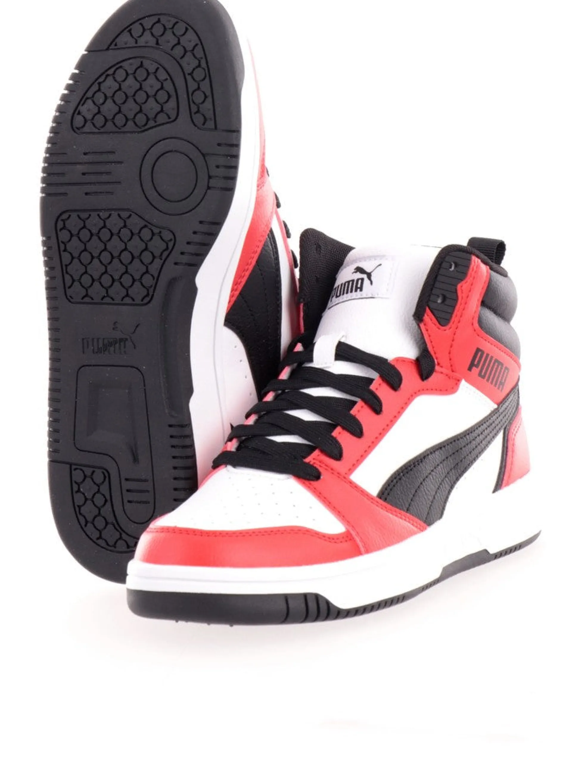 PUMA Sneakers*Scarpe bianche e rosse da bambino Rebound V6 Mid 39383