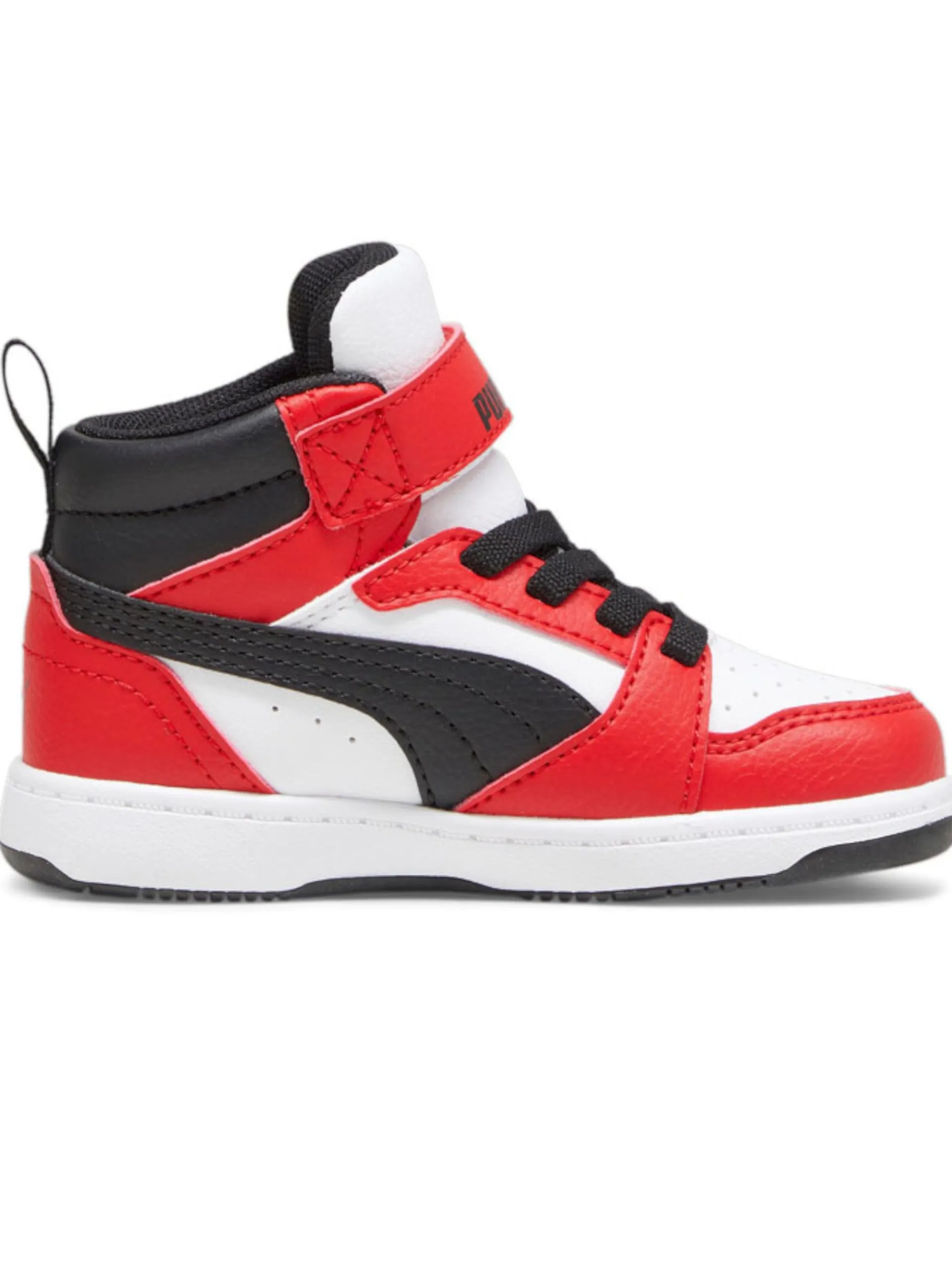 PUMA Sneakers*Scarpe Rebound V6 Mid Infant Kids bianche e rosse 396542