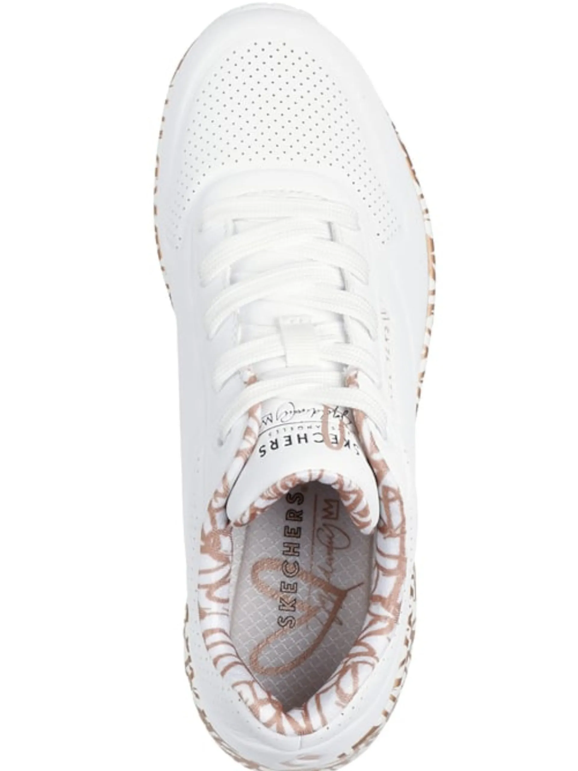 SKECHERS Sneakers*Scarpe bianche e oro Uno Loving Love da donna 155506 WTRG
