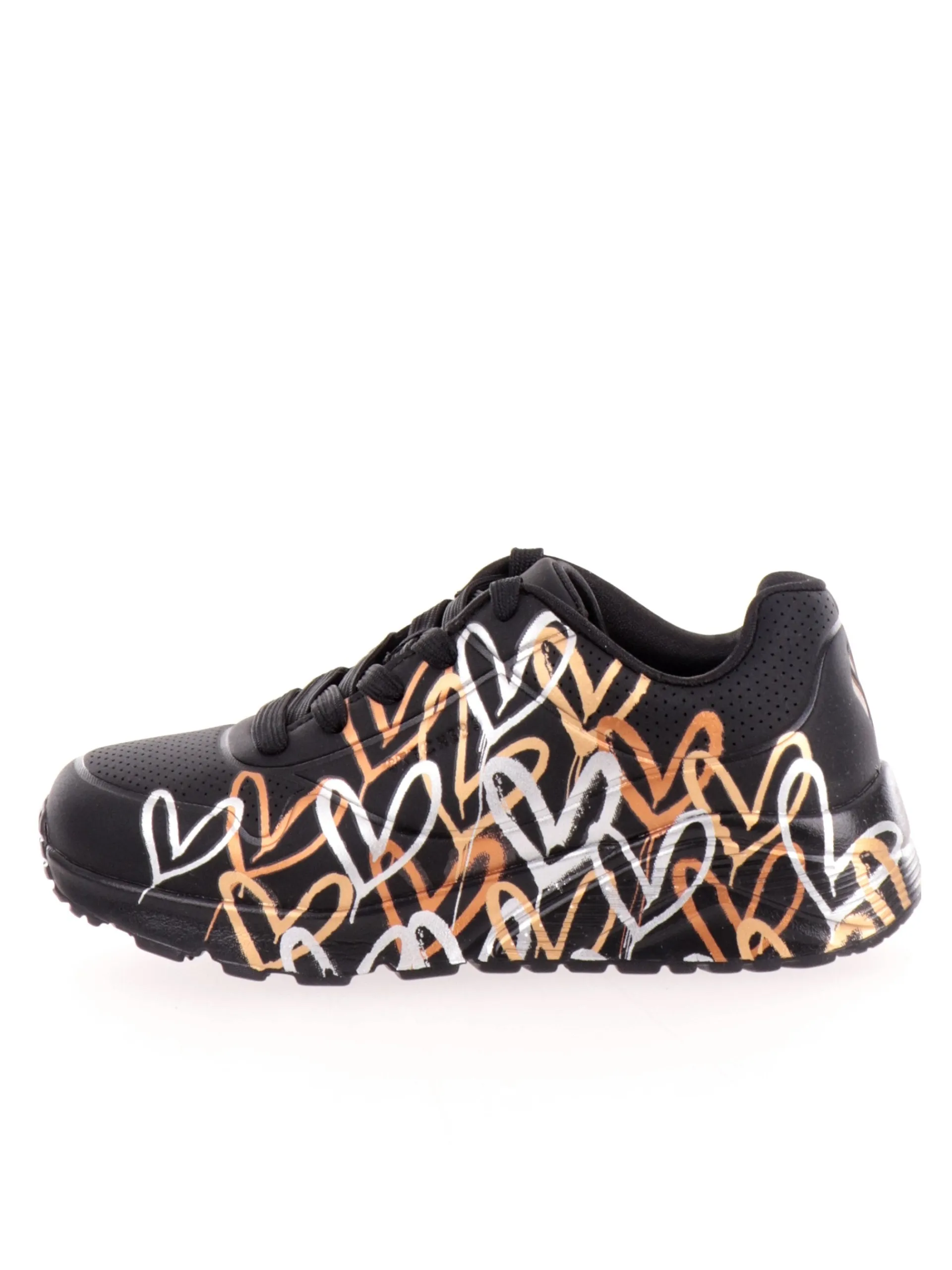 SKECHERS Sneakers*Scarpe Uno Lite Metallic Love nere Kids 314067L