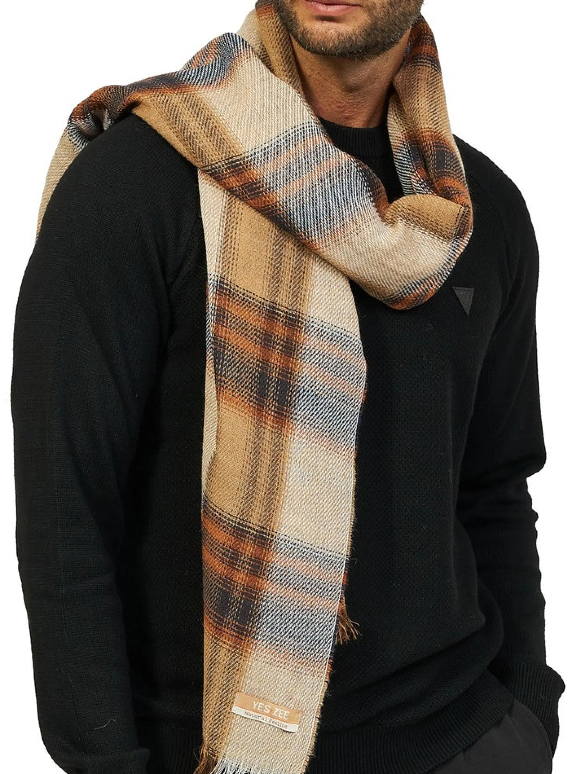 YES ZEE Sciarpe*Sciarpa marrone da uomo H832RK002