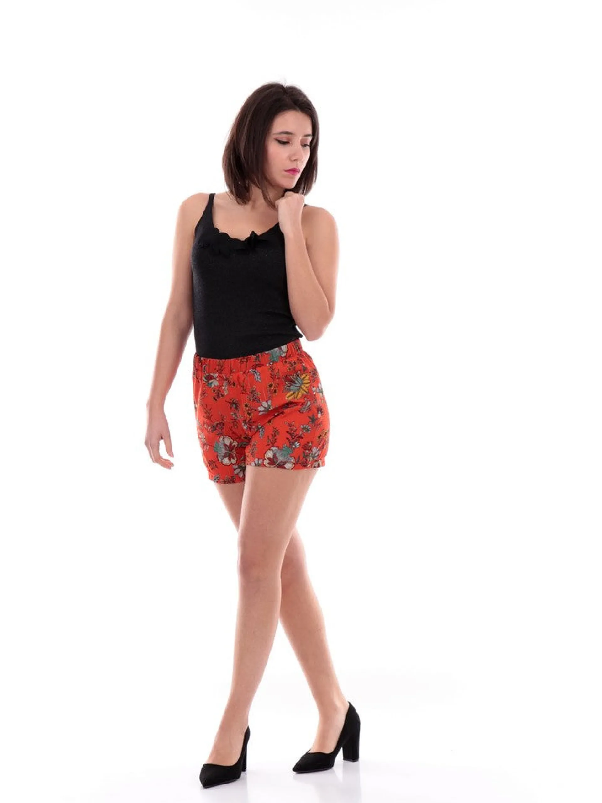 MOLLYBRACKEN Shorts*Shorts Molly Bracken Arancioni a fantasia da Donna