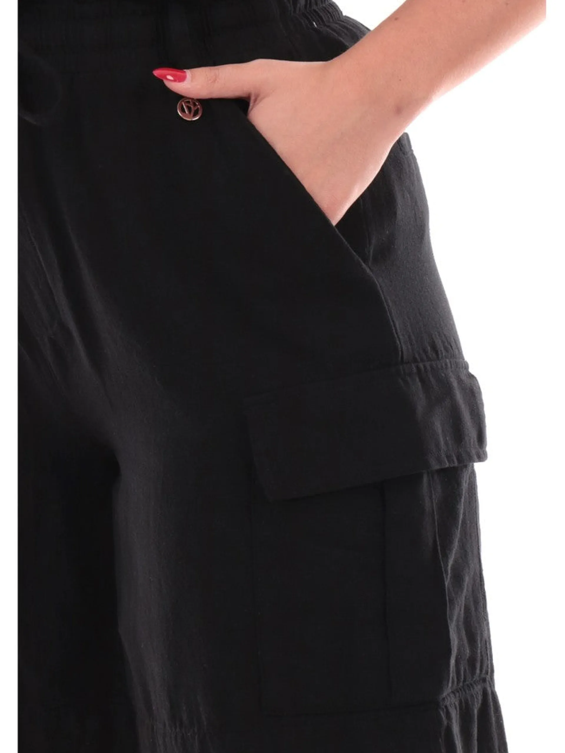 YES ZEE Shorts*Shorts neri da donna con risvolto P288J7000
