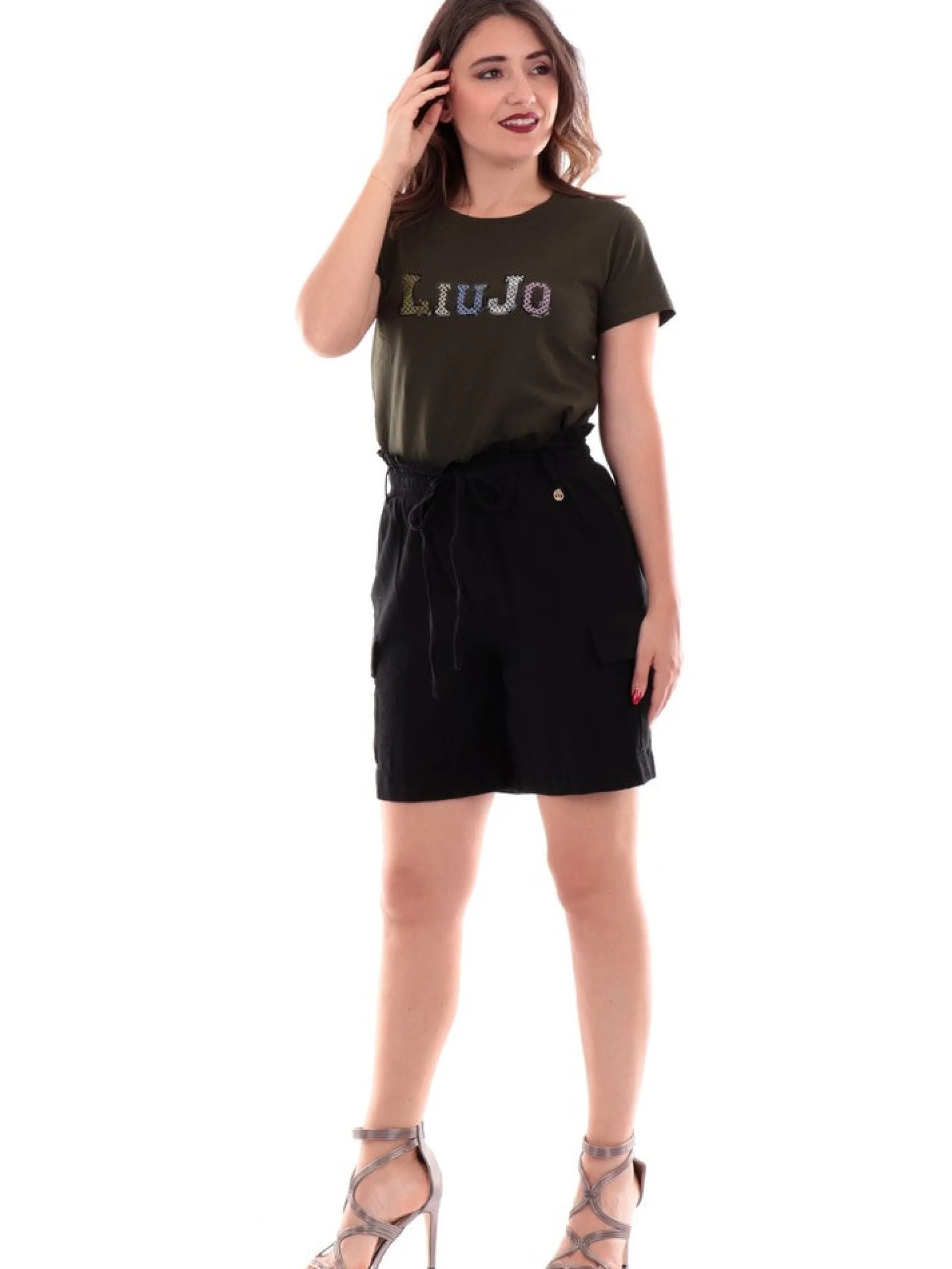 YES ZEE Shorts*Shorts neri da donna con risvolto P288J7000