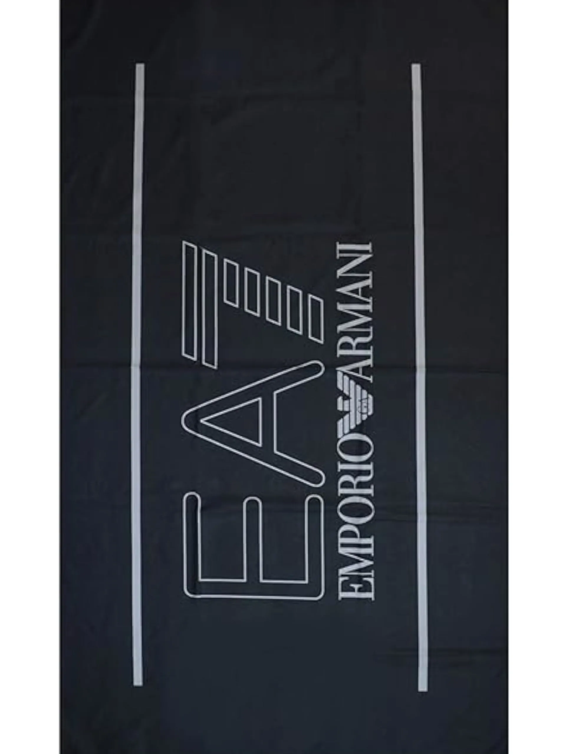 EMPORIO ARMANI 7 Teli*Telo mare Emporio Armani EA7 nero e grigio in microfibra Beachwear 914002CC487