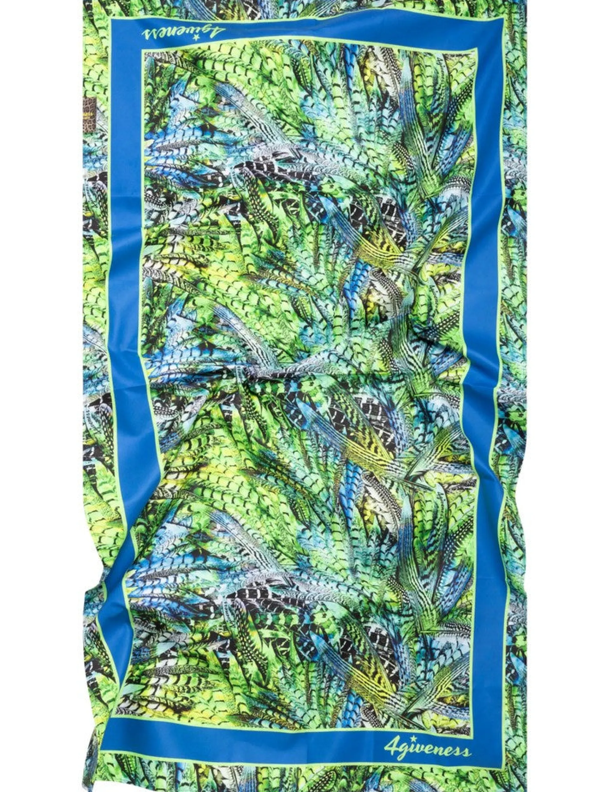 4GIVENESS Teli*Telo mare verde e blu in microfibra Bird Paradise FGAW3860