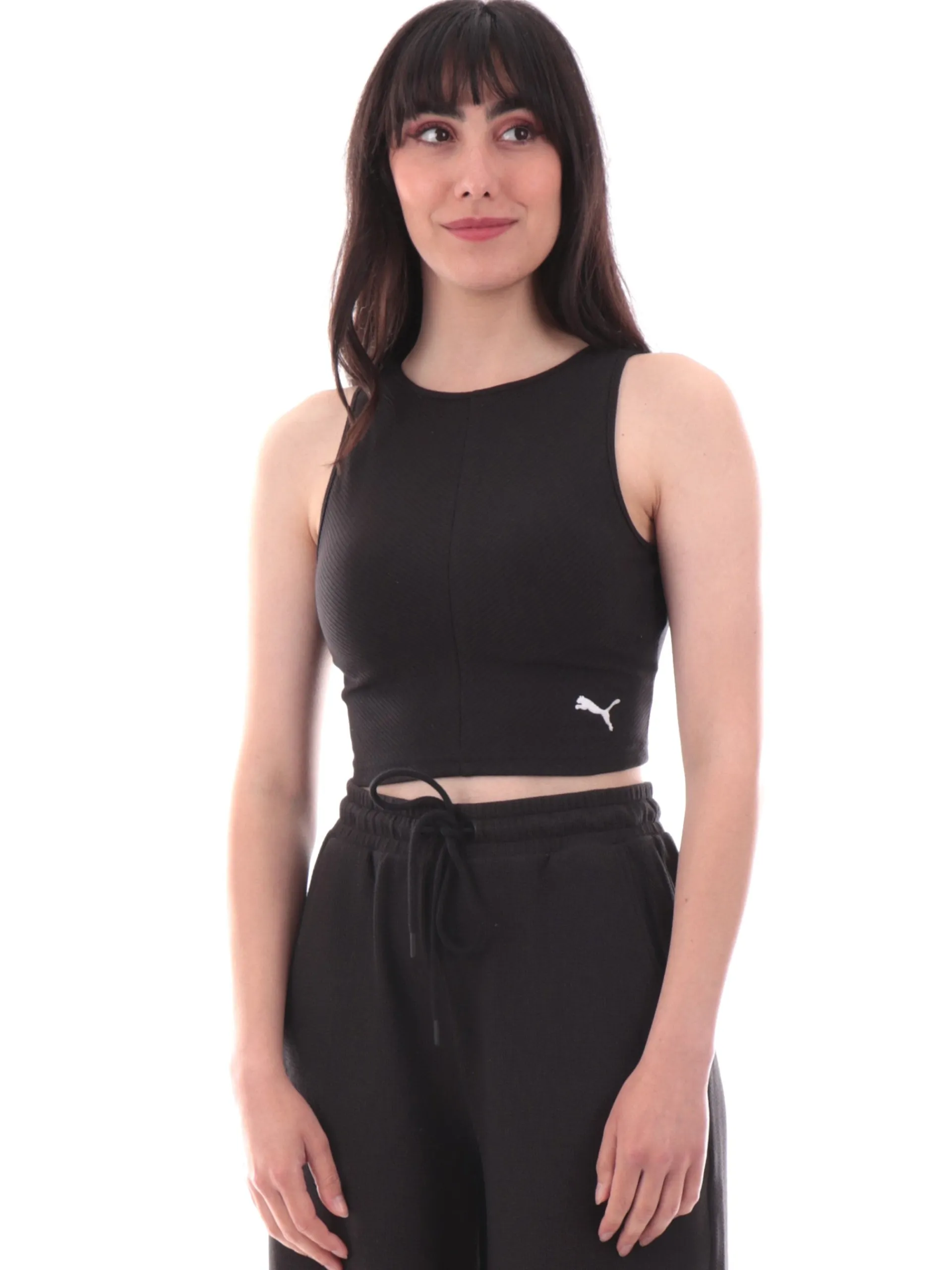 PUMA Maglie*Top crop nero da donna rigato 629765