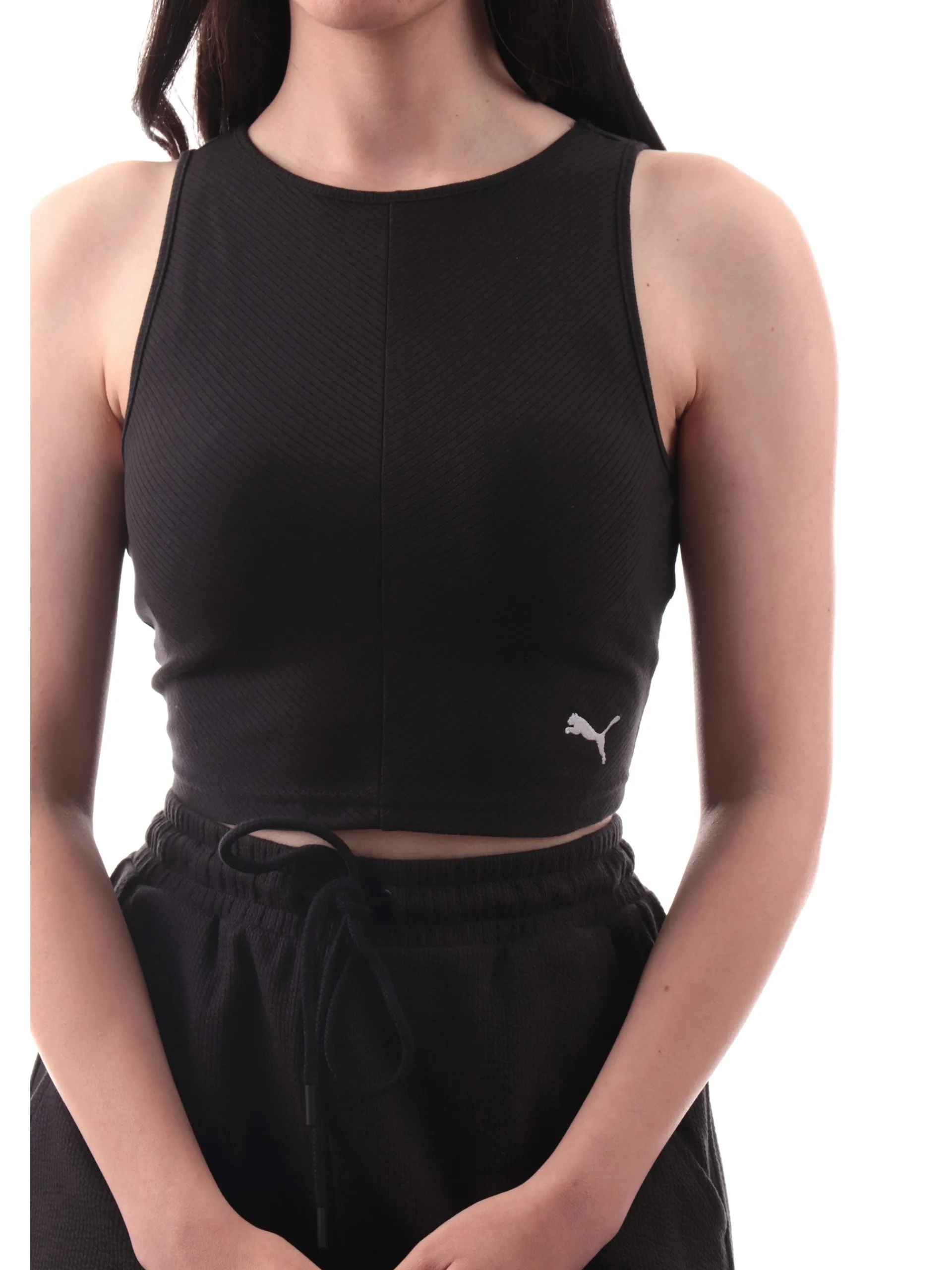 PUMA Maglie*Top crop nero da donna rigato 629765