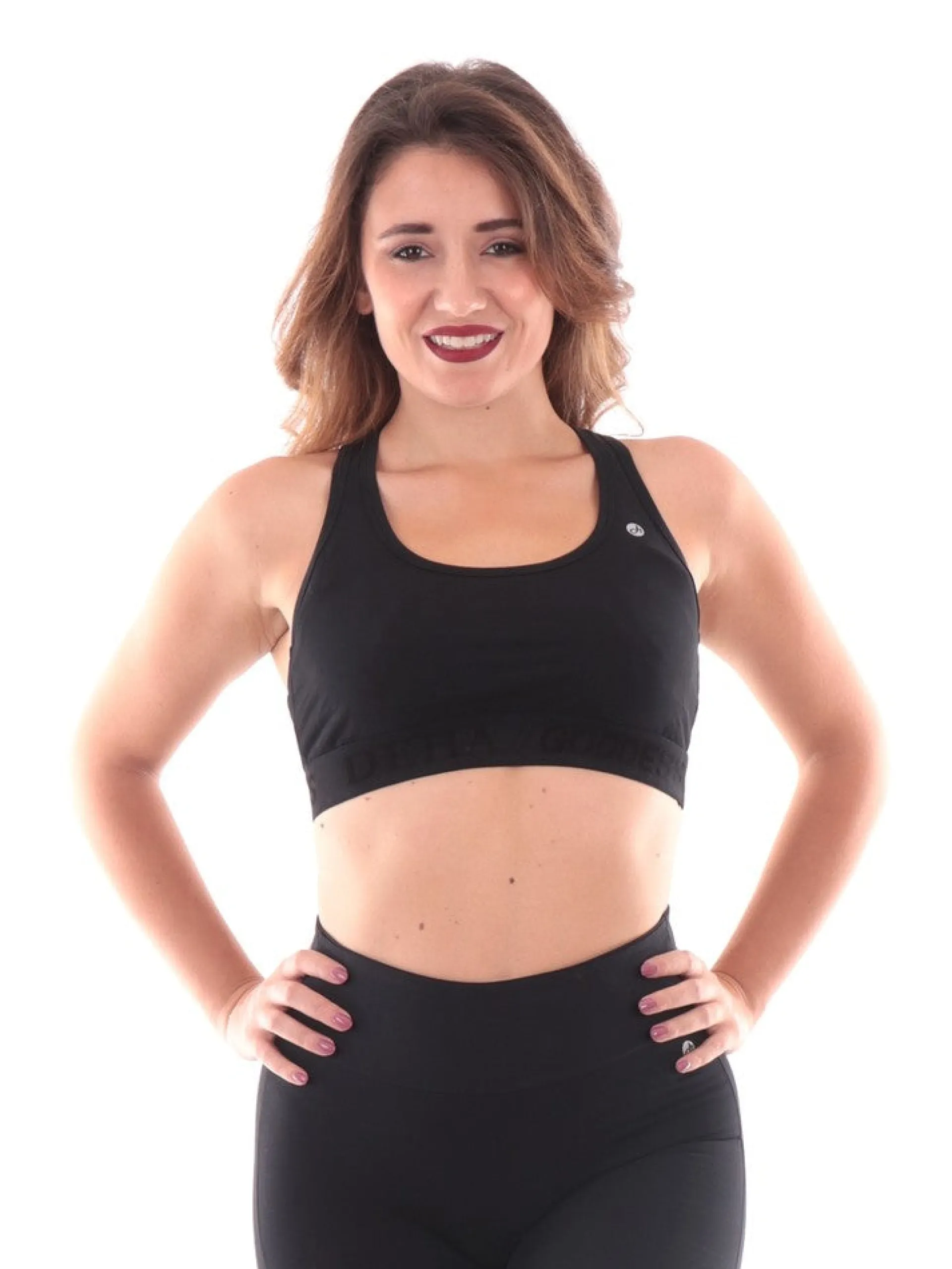DEHA Maglie*Top Nero da Donna da Palestra Scollo Vogatore A00110