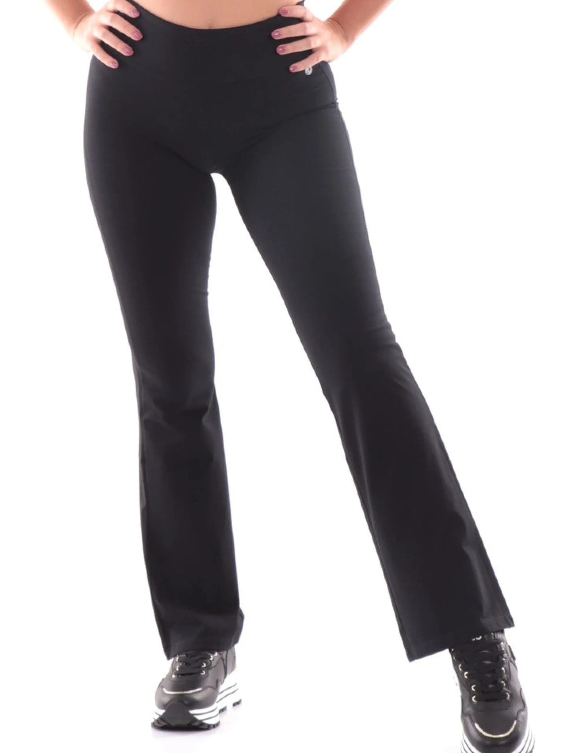 DEHA Maglie*Top Nero da Donna da Palestra Scollo Vogatore A00110