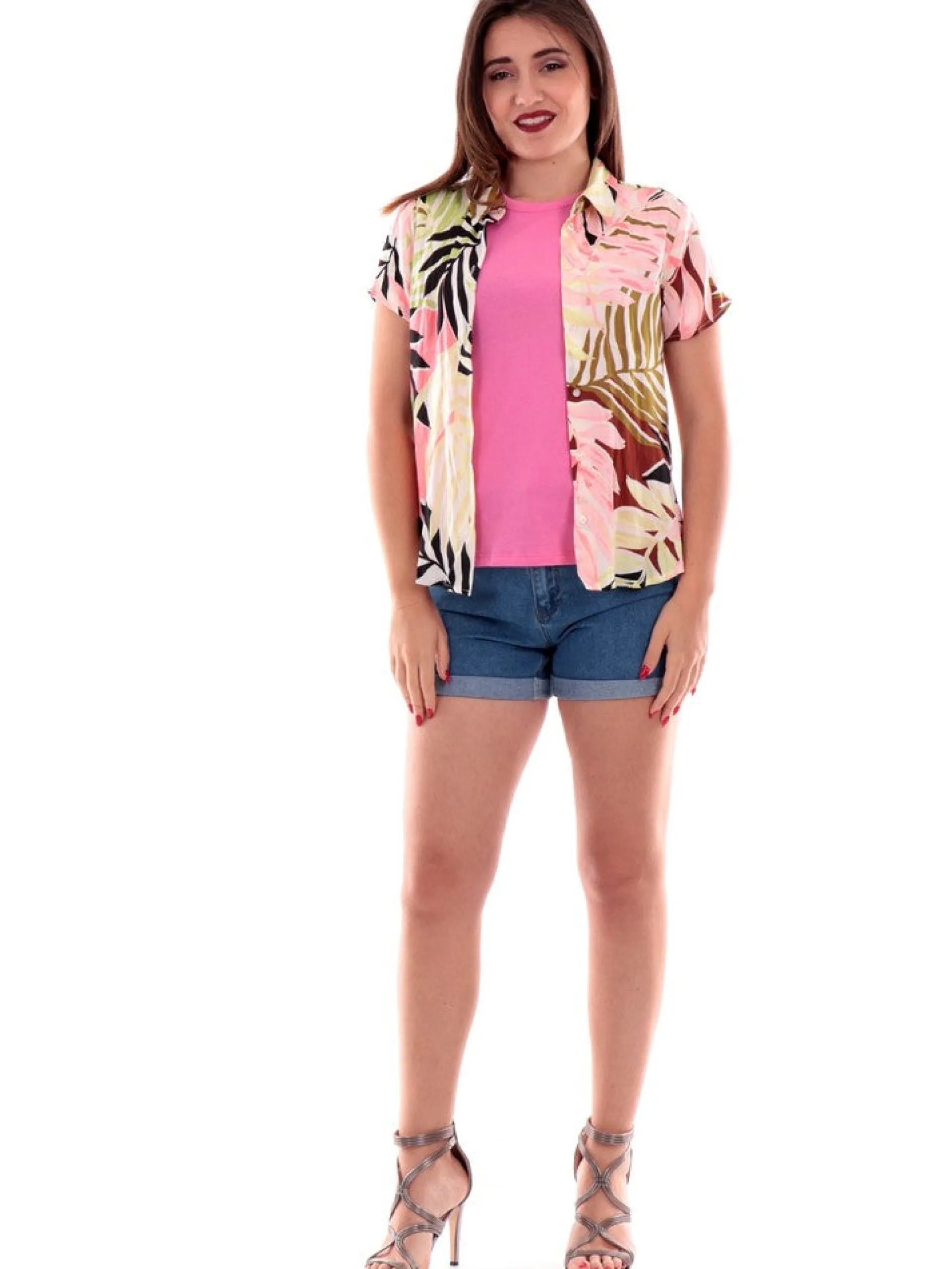 ONLY Maglie*Top maniche farfalla rosa da donna 15289579