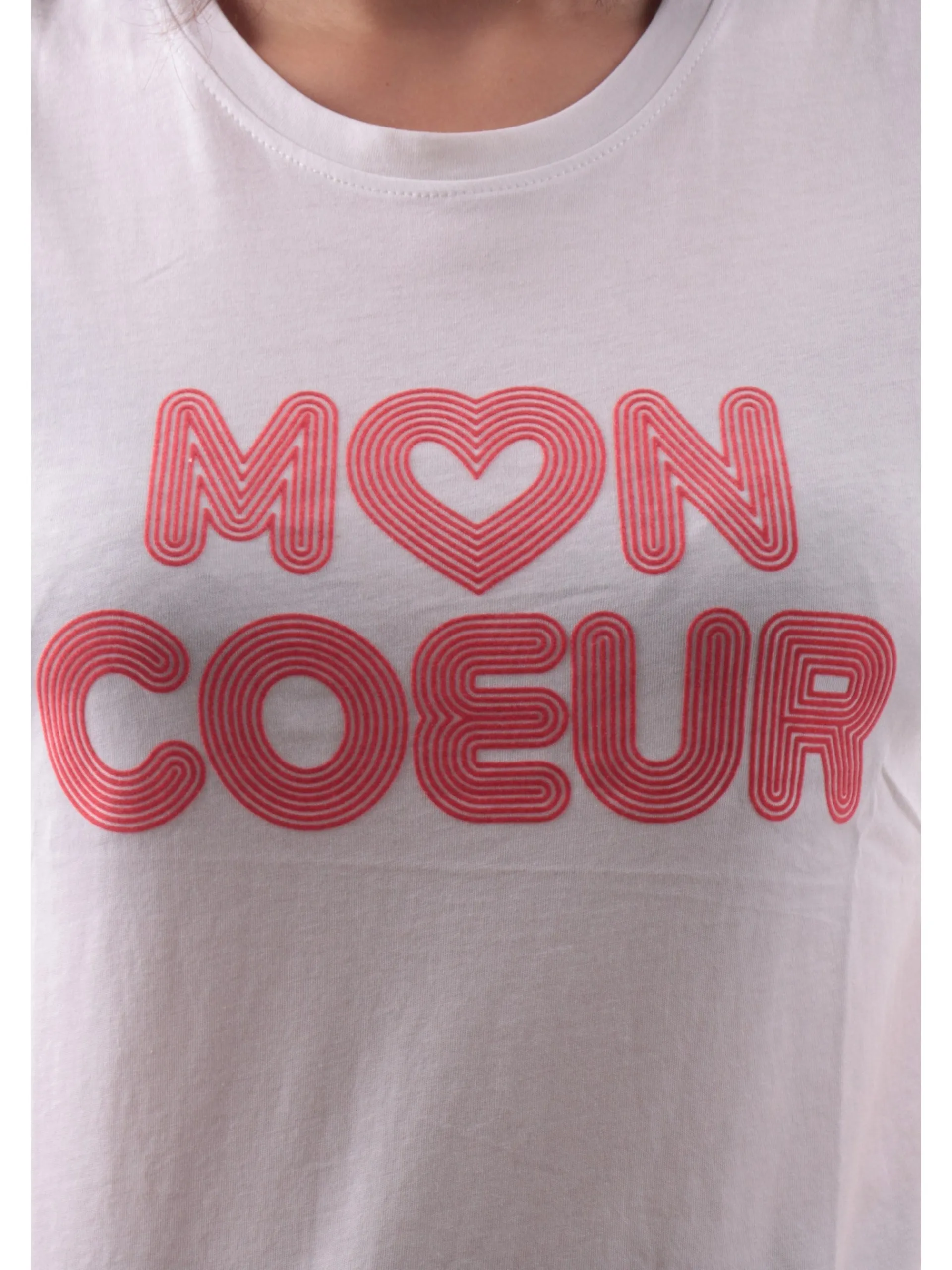 ONLY T-Shirt*T-Shirt a righe con stampa mon coeur disco da donna 15343191