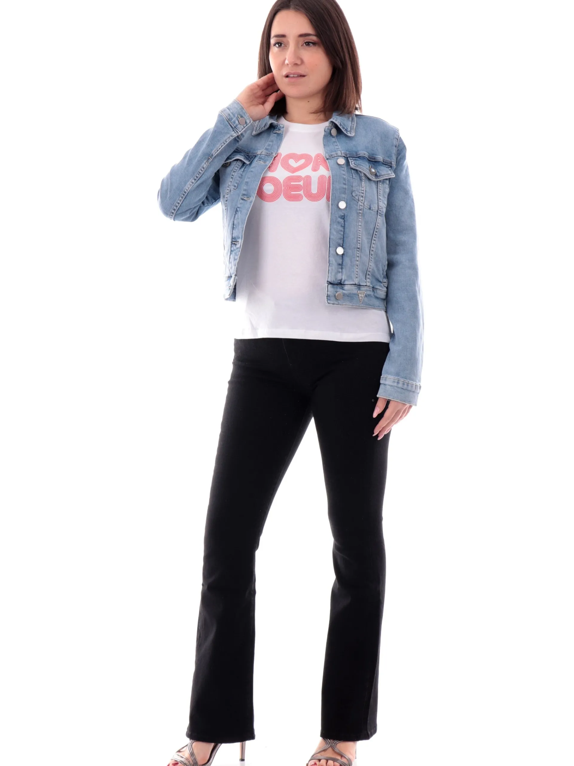 ONLY T-Shirt*T-Shirt a righe con stampa mon coeur disco da donna 15343191
