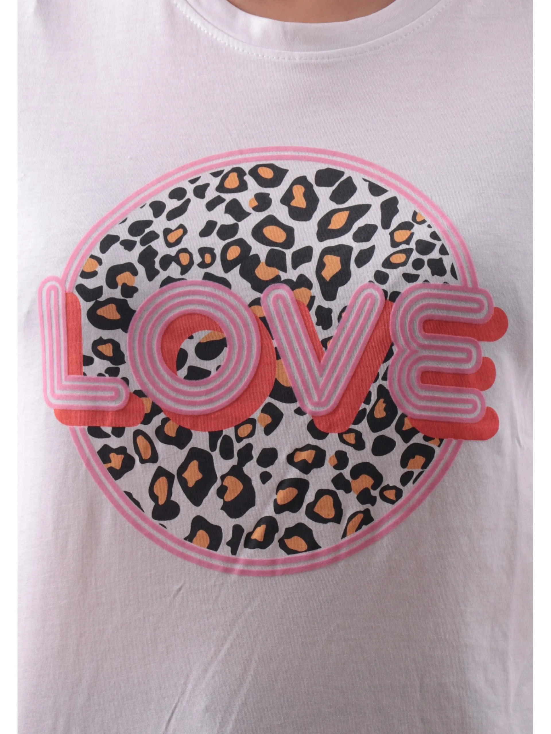 ONLY T-Shirt*T-Shirt a righe con stampa Love disco da donna