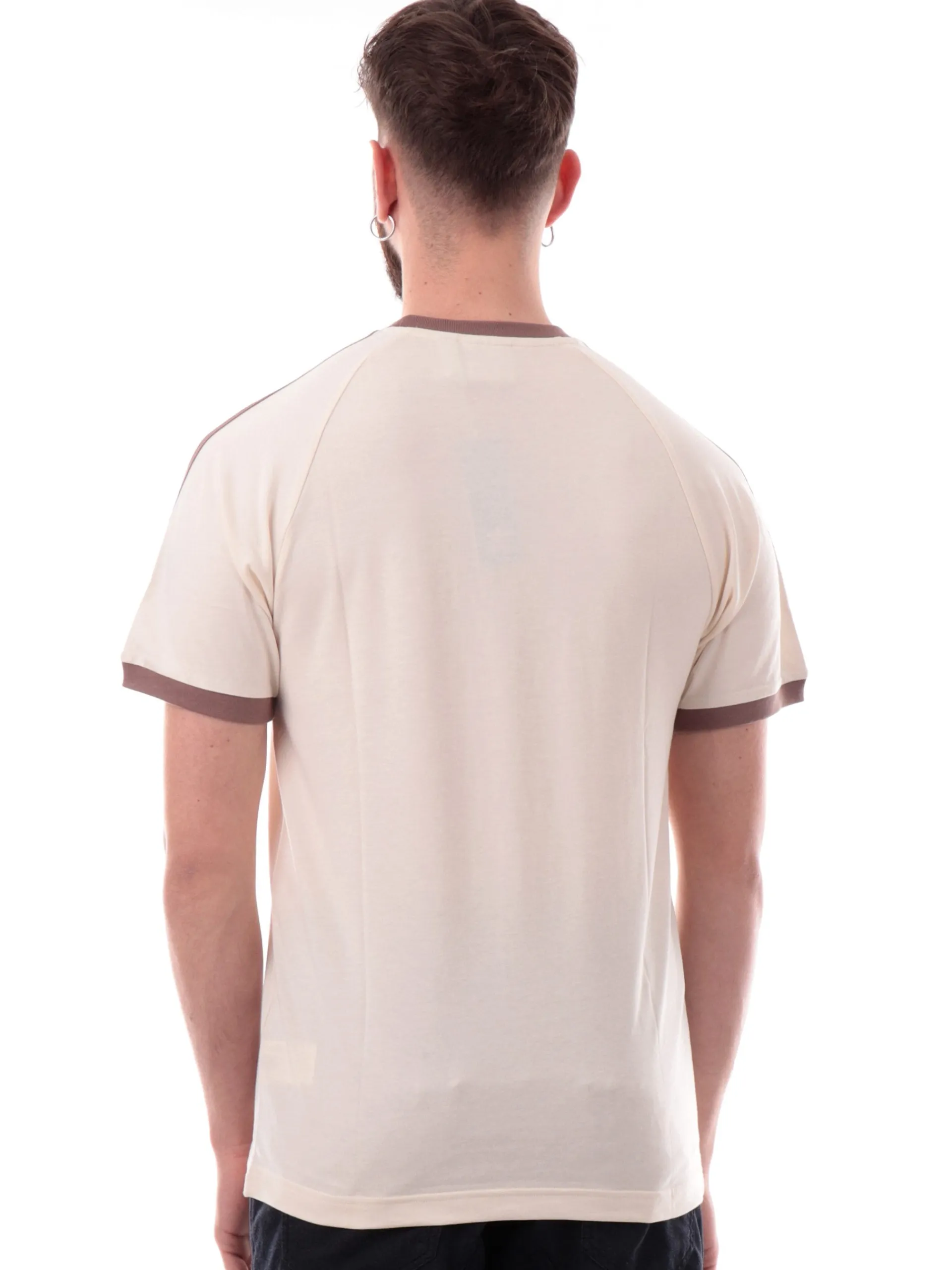ADIDAS ORIGINALS T-Shirt*T-shirt Adidas beige vintage da uomo 3Stripes logo ricamato JN7020