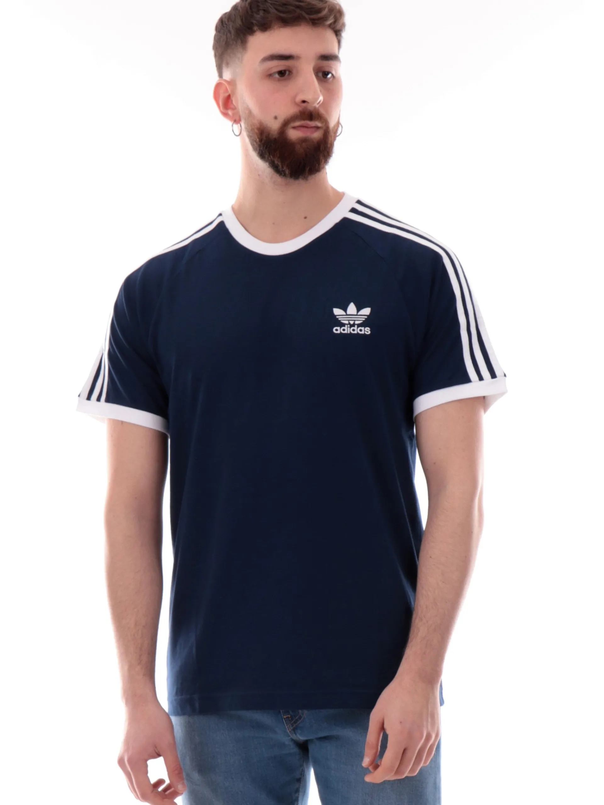 ADIDAS ORIGINALS T-Shirt*T-shirt Adidas blu da uomo 3Stripes IA48