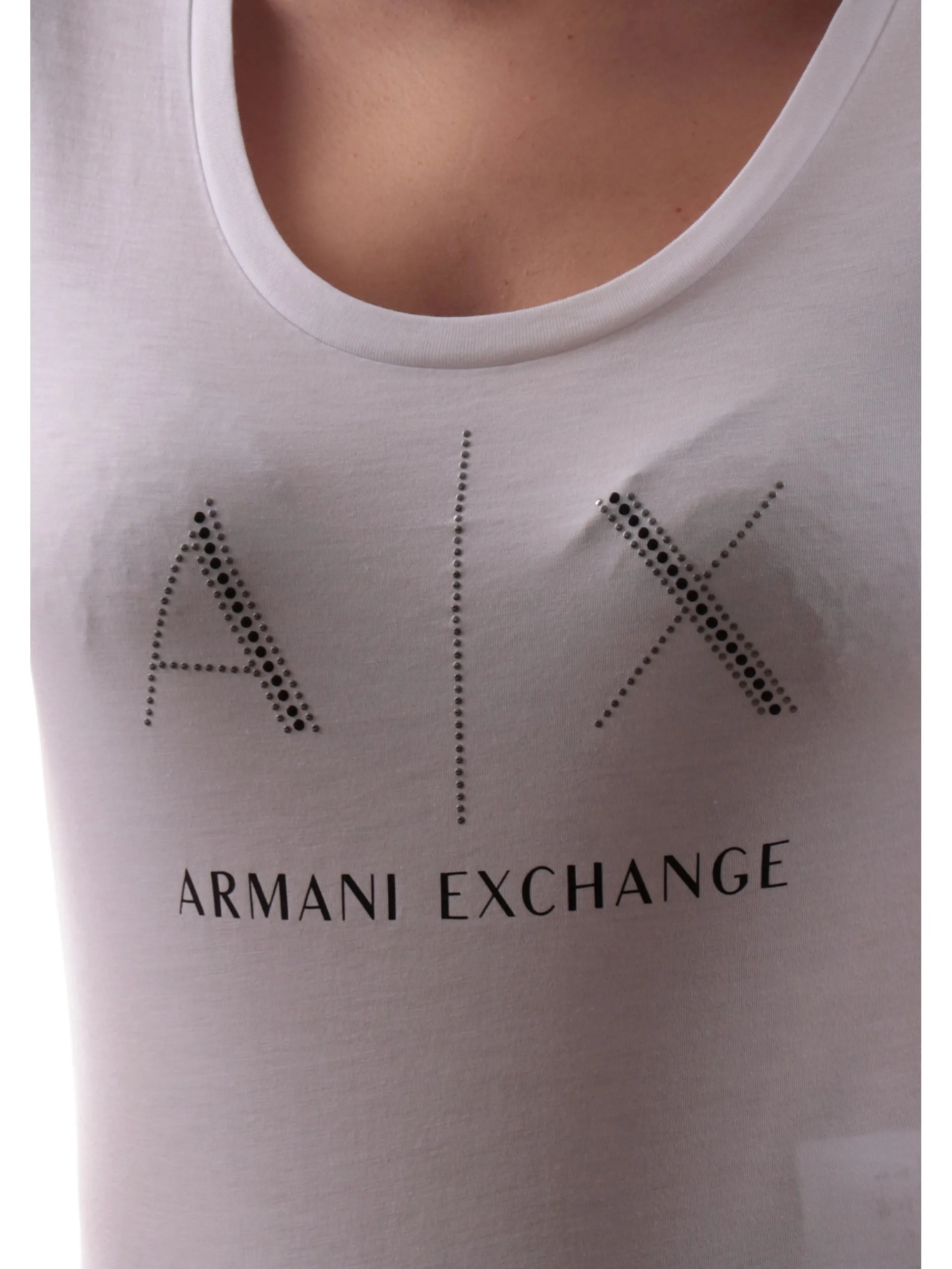 ARMANI EXCHANGE T-Shirt*T-shirt bianca da donna con strass 8NYT83YJ16Z